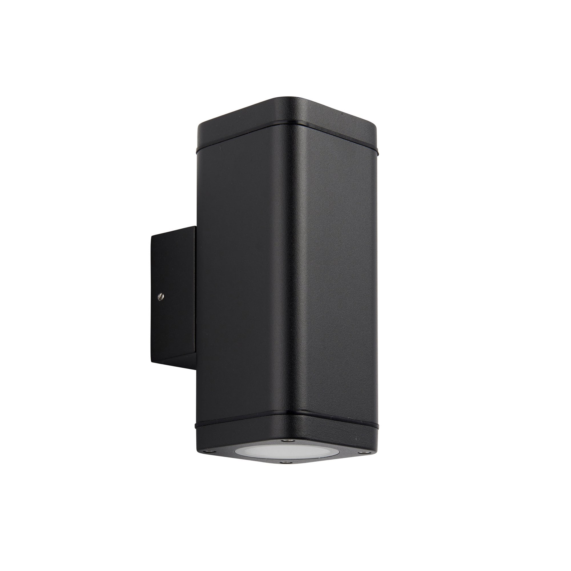 Endon Milton 2 Light Wall - Textured Black & Clear Glass