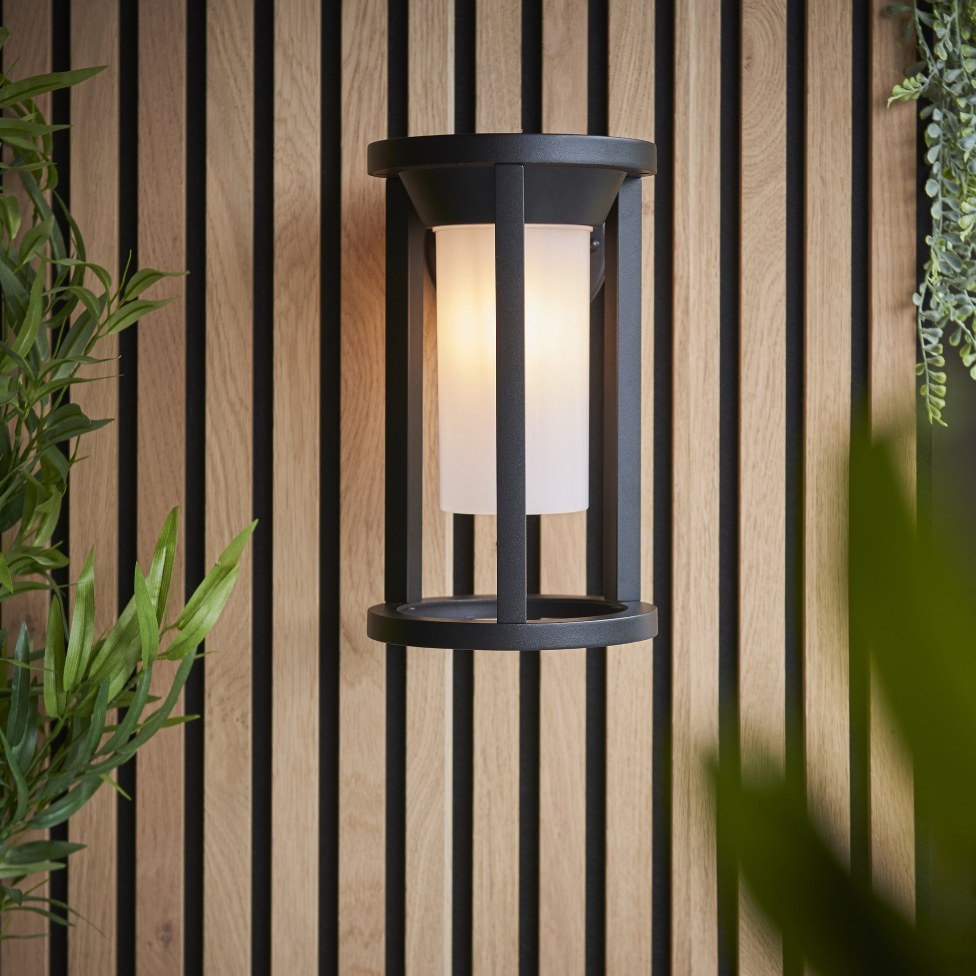 Endon Braden Single Light Wall - Textured Black & White Pc