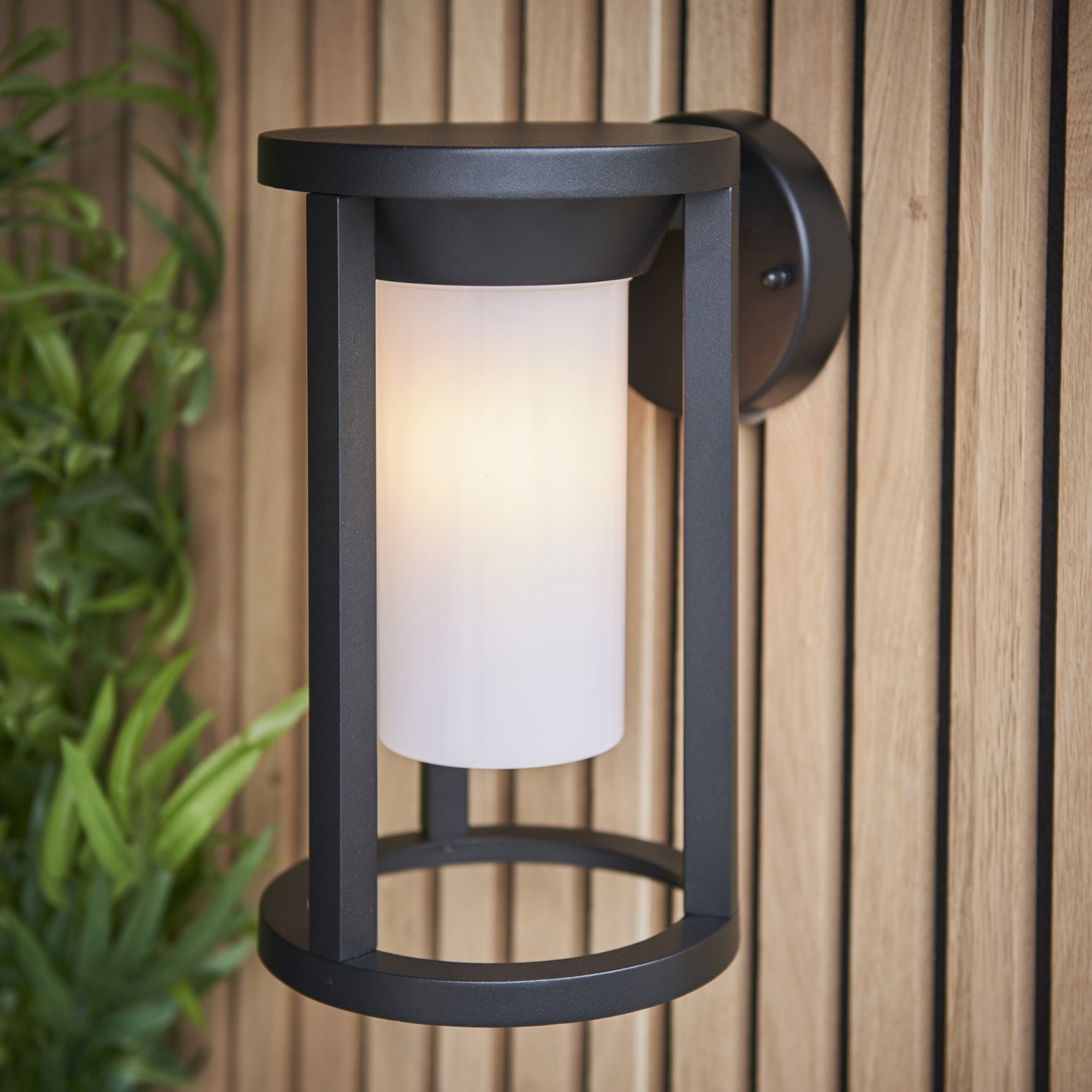 Endon Braden Single Light Wall - Textured Black & White Pc