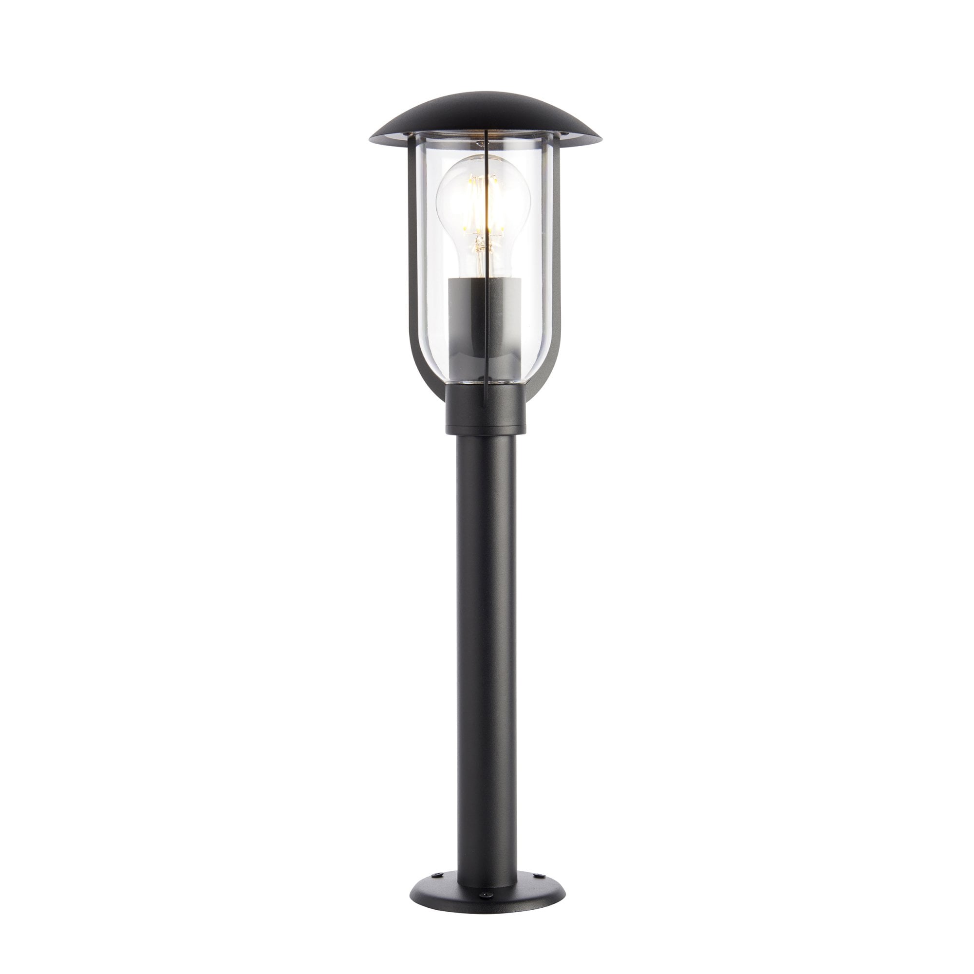Endon Quinn Single Light Floor Lamp - Textured Black & Clear Pc