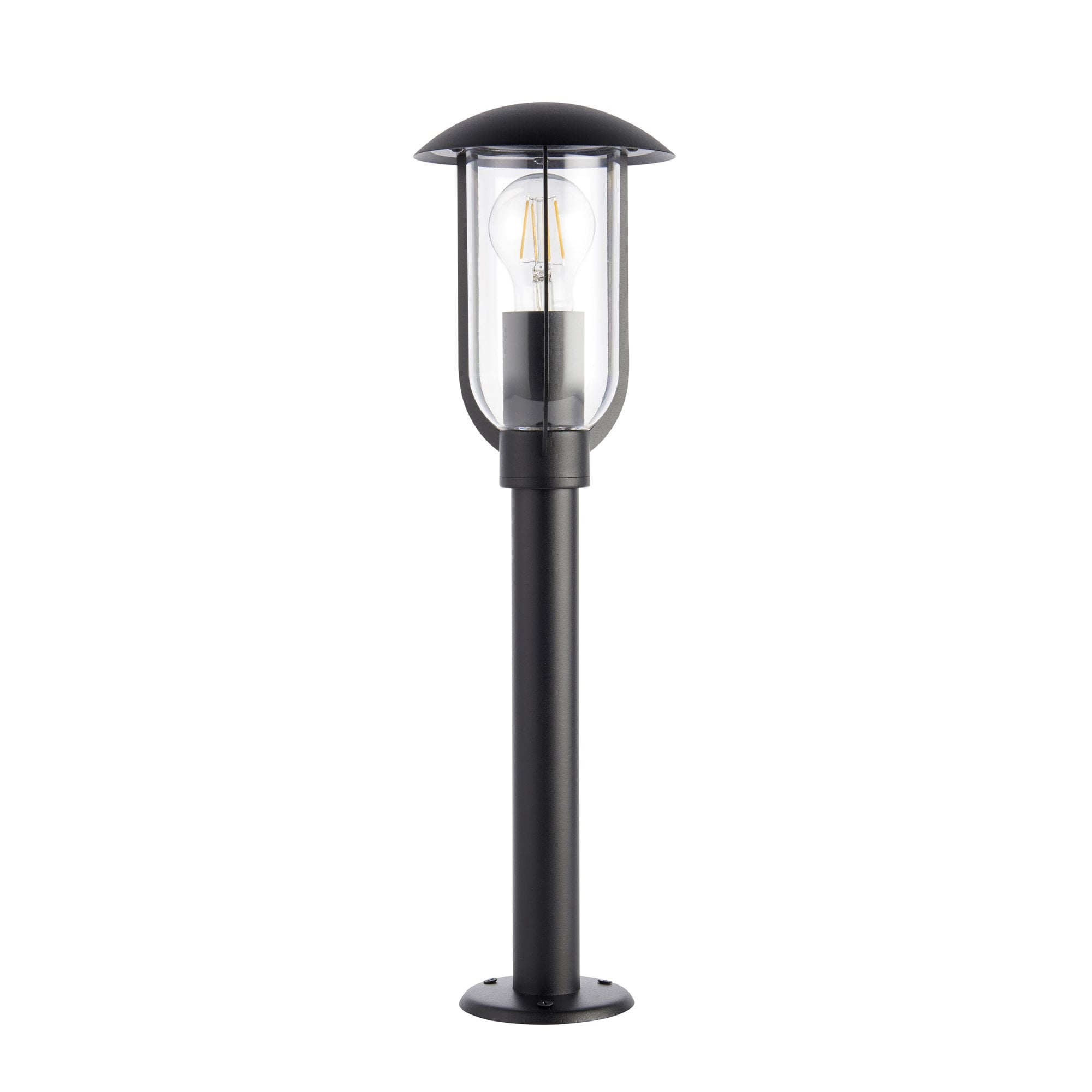 Endon Quinn Single Light Floor Lamp - Textured Black & Clear Pc