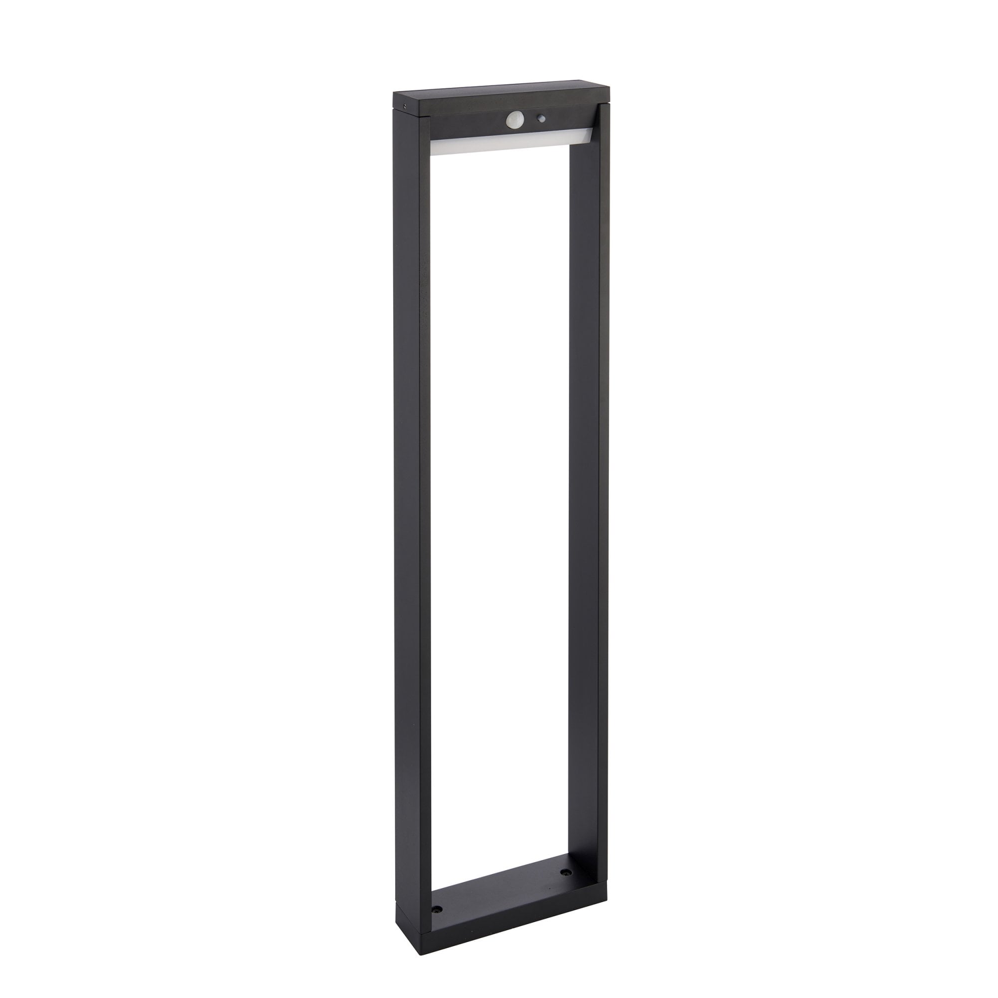 Endon Dannah Single Light Bollard - Photocell And PIR - Solar - Textured Black & White Pc
