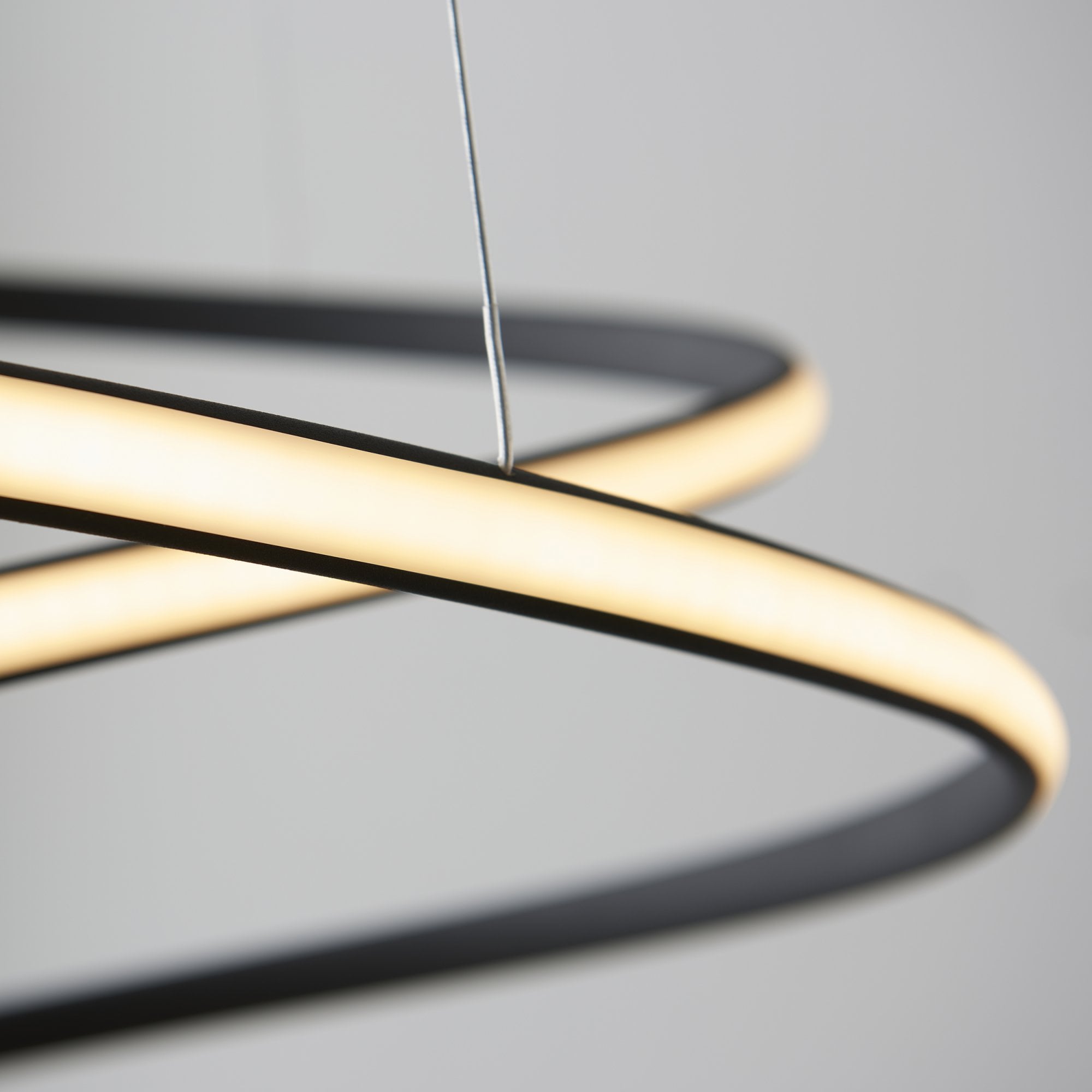 Endon Dune Single Light Pendant - Textured Black & White Silicone