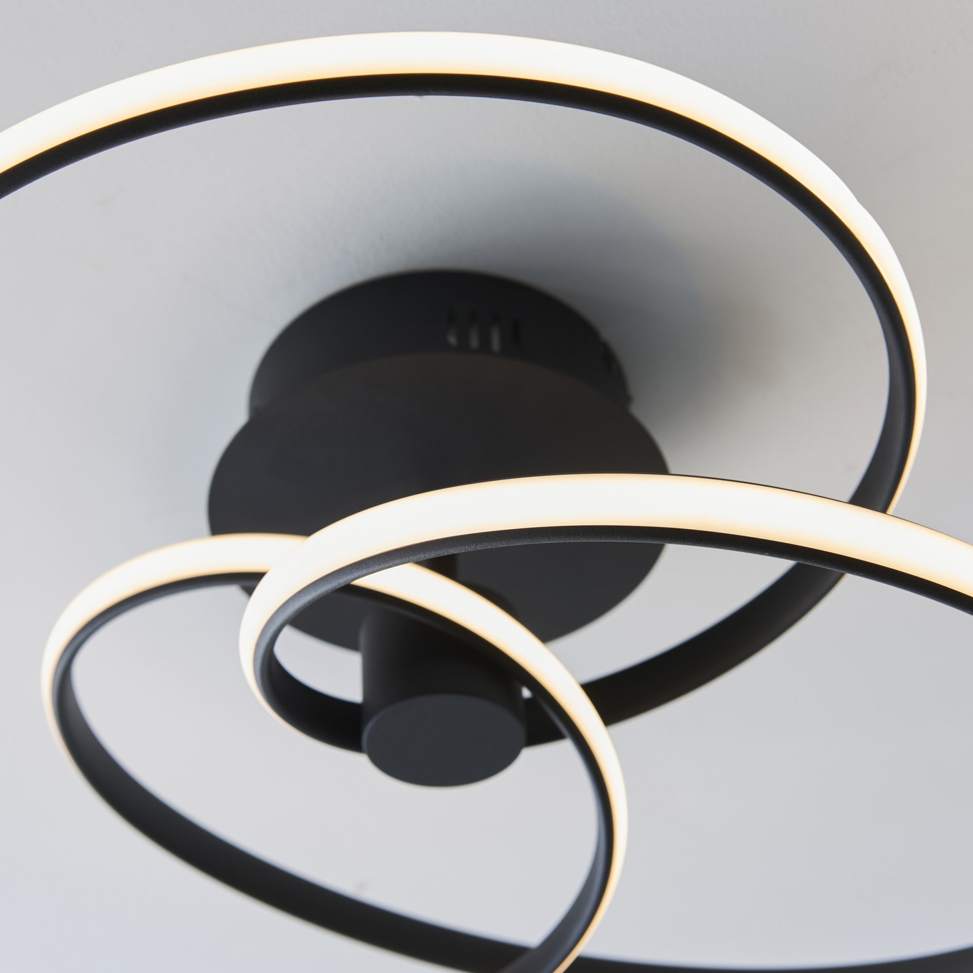 Endon Dune Single Light Semi Flush - Textured Black & White Silicone