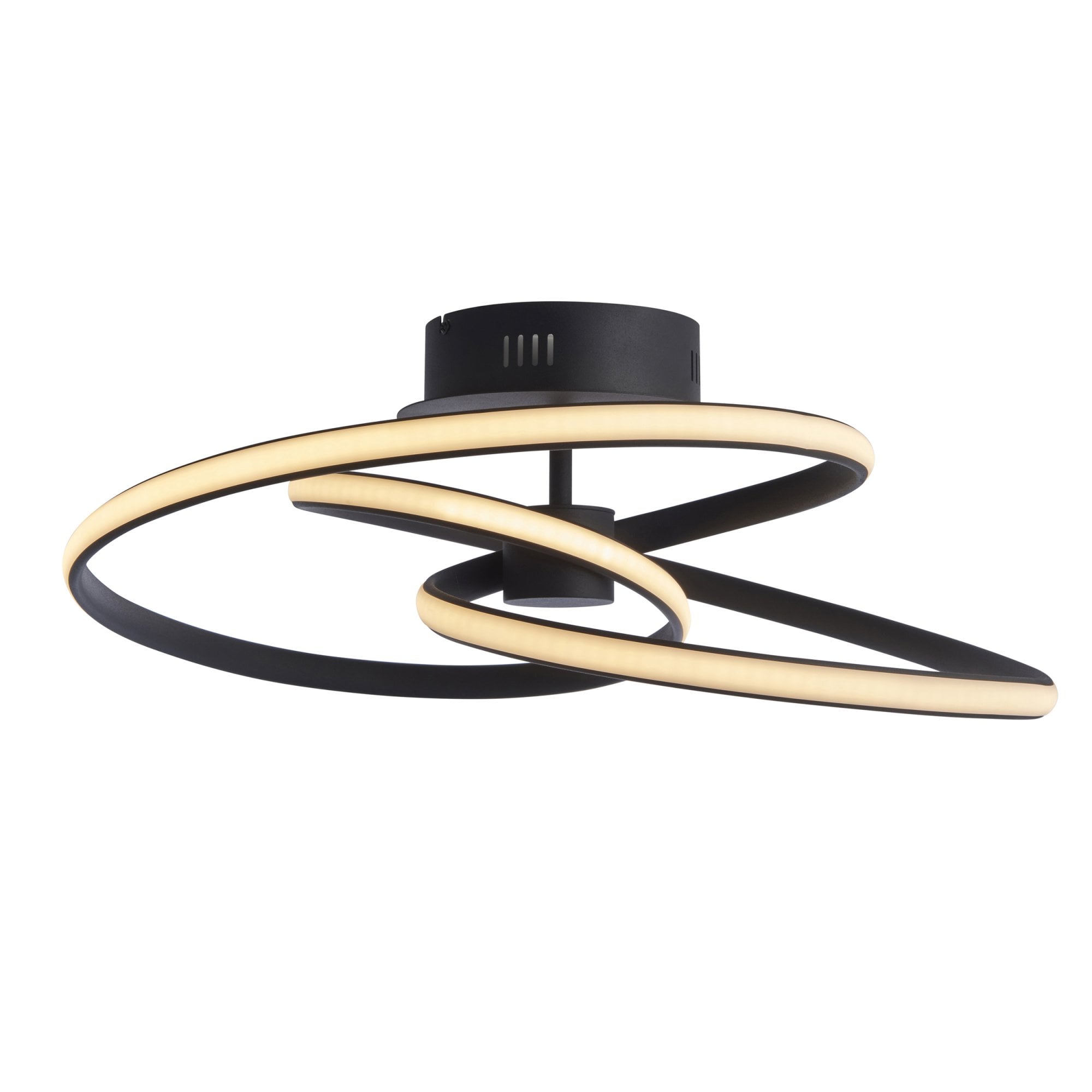 Endon Dune Single Light Semi Flush - Textured Black & White Silicone