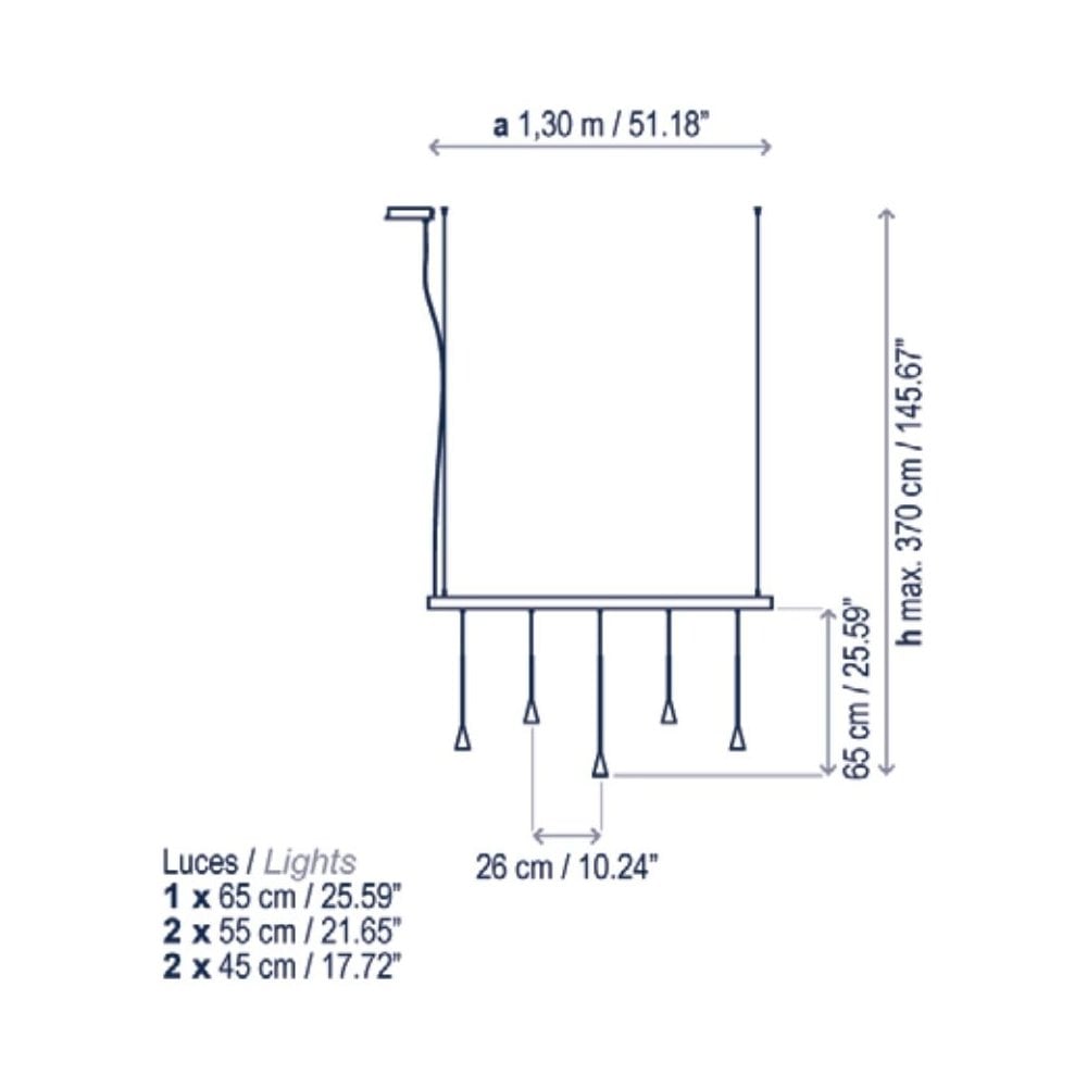 Bover Skybell Linear S/5L Pendant
