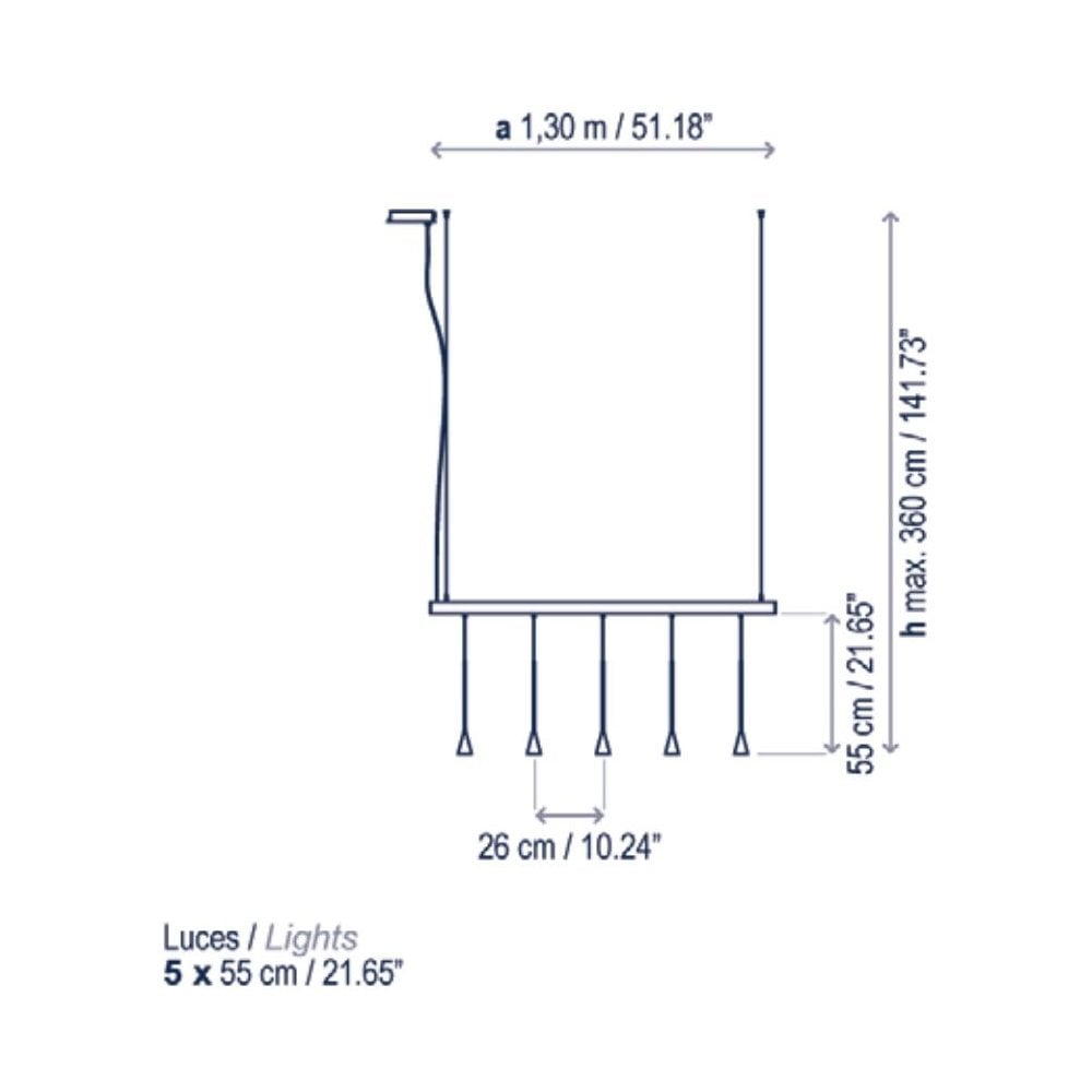 Bover Skybell Linear S/5L Pendant