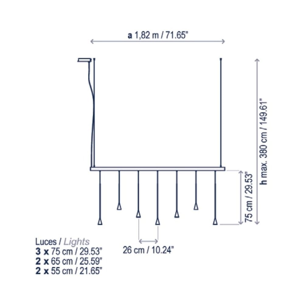 Bover Skybell Linear S/7L Pendant