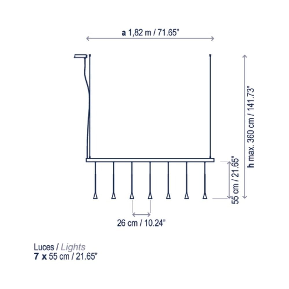 Bover Skybell Linear S/7L Pendant