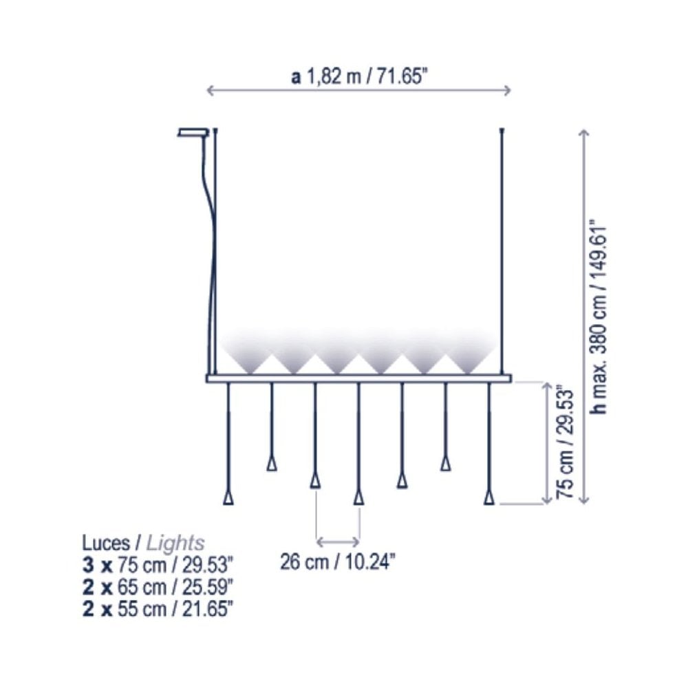 Bover Skybell Linear S/7L Pendant