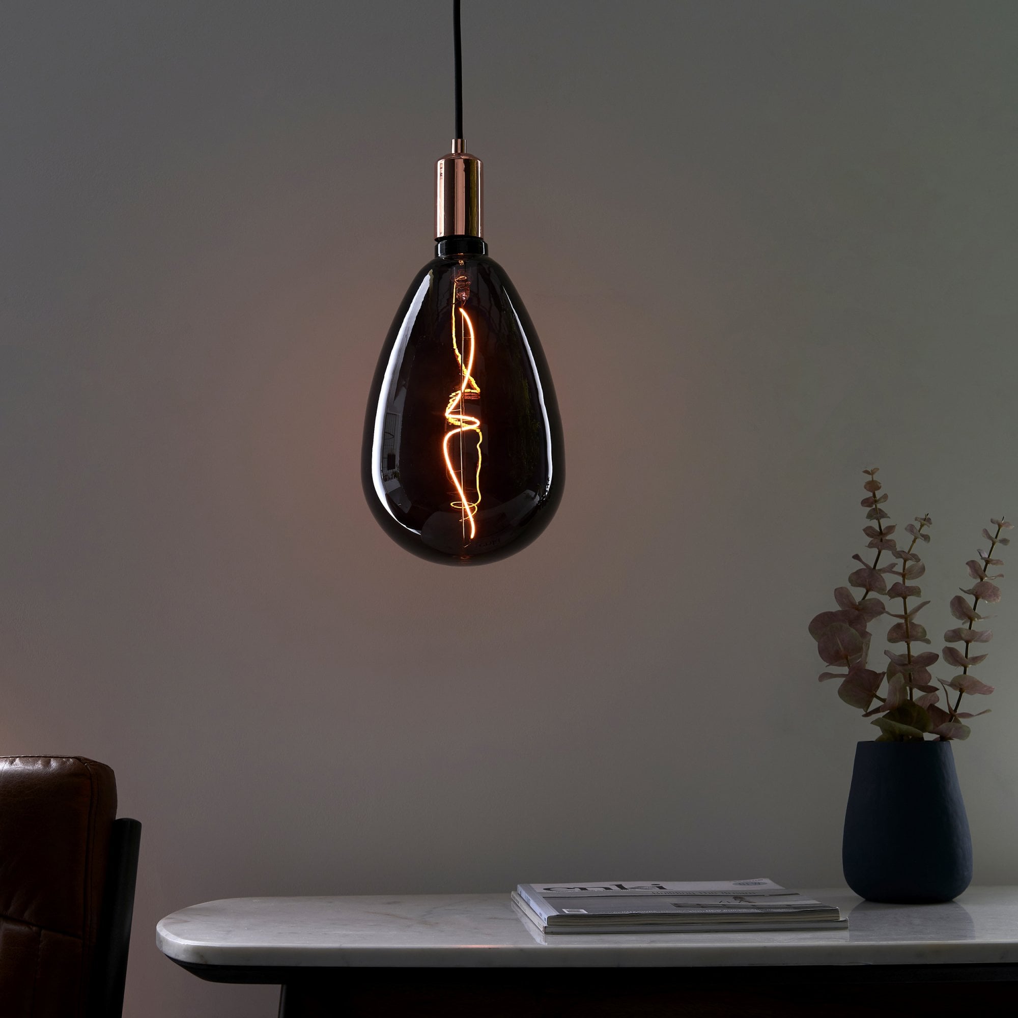Endon Wisp E27 LED 4W Filament Bulb - 1800K - Non-Dimmable - Smoked Glass