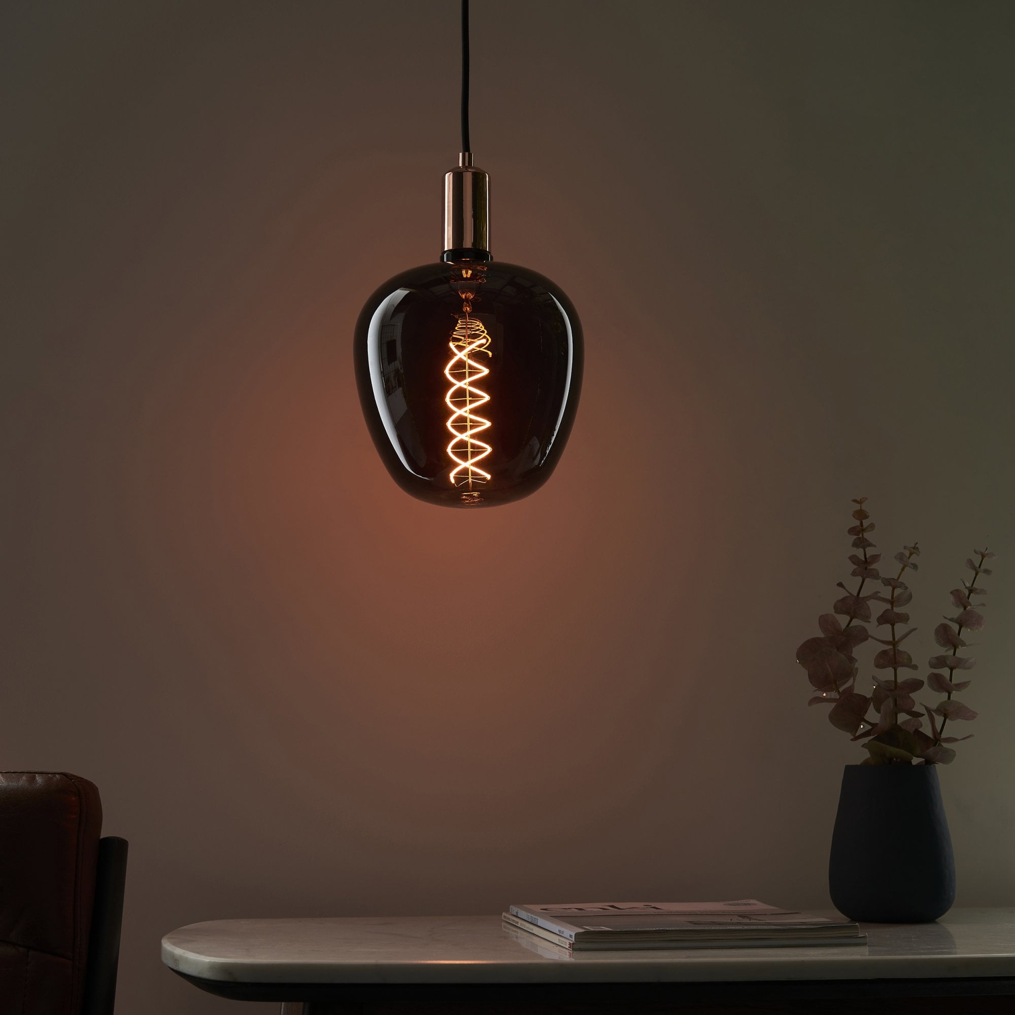 Endon Helix E27 LED 4W Filament Bulb - 1800K - Non-Dimmable - Smoked Glass