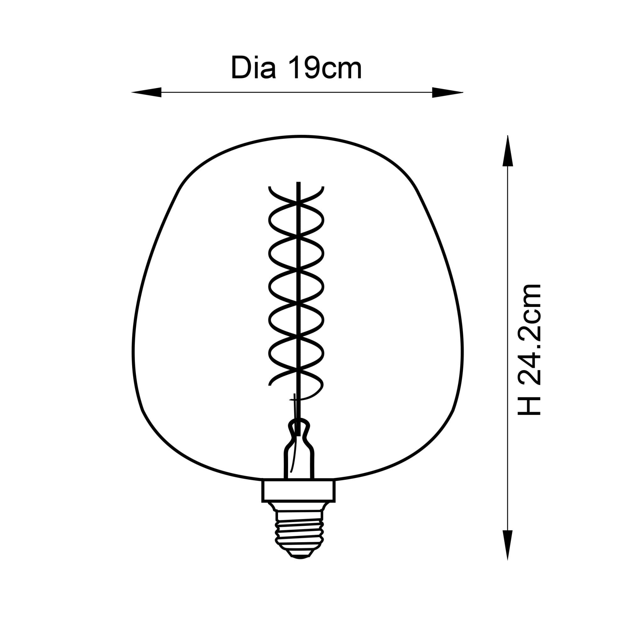 Endon Helix E27 LED 4W Filament Bulb - 1800K - Non-Dimmable - Smoked Glass