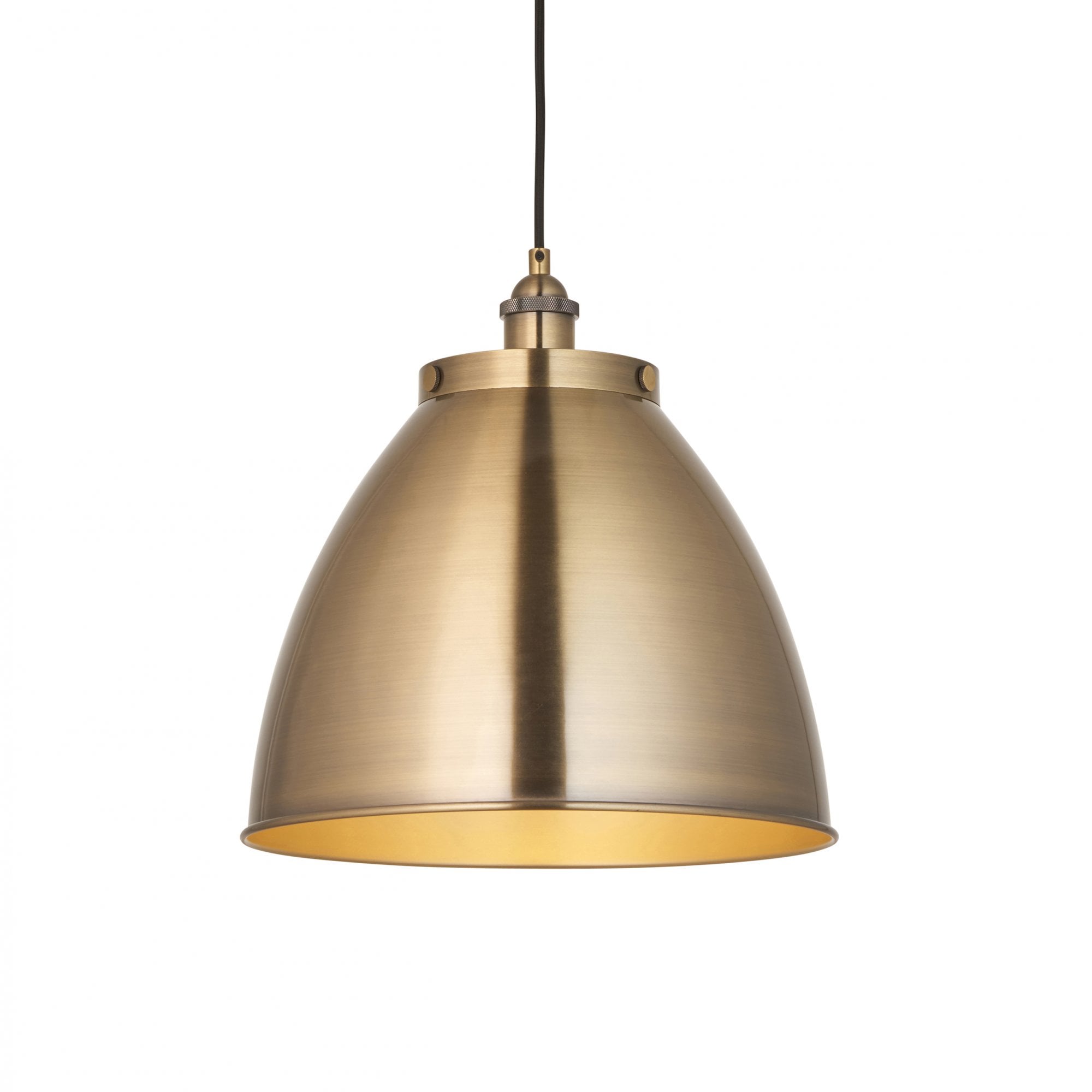 Endon Franklin Large Single Pendant - Antique Brass Plate