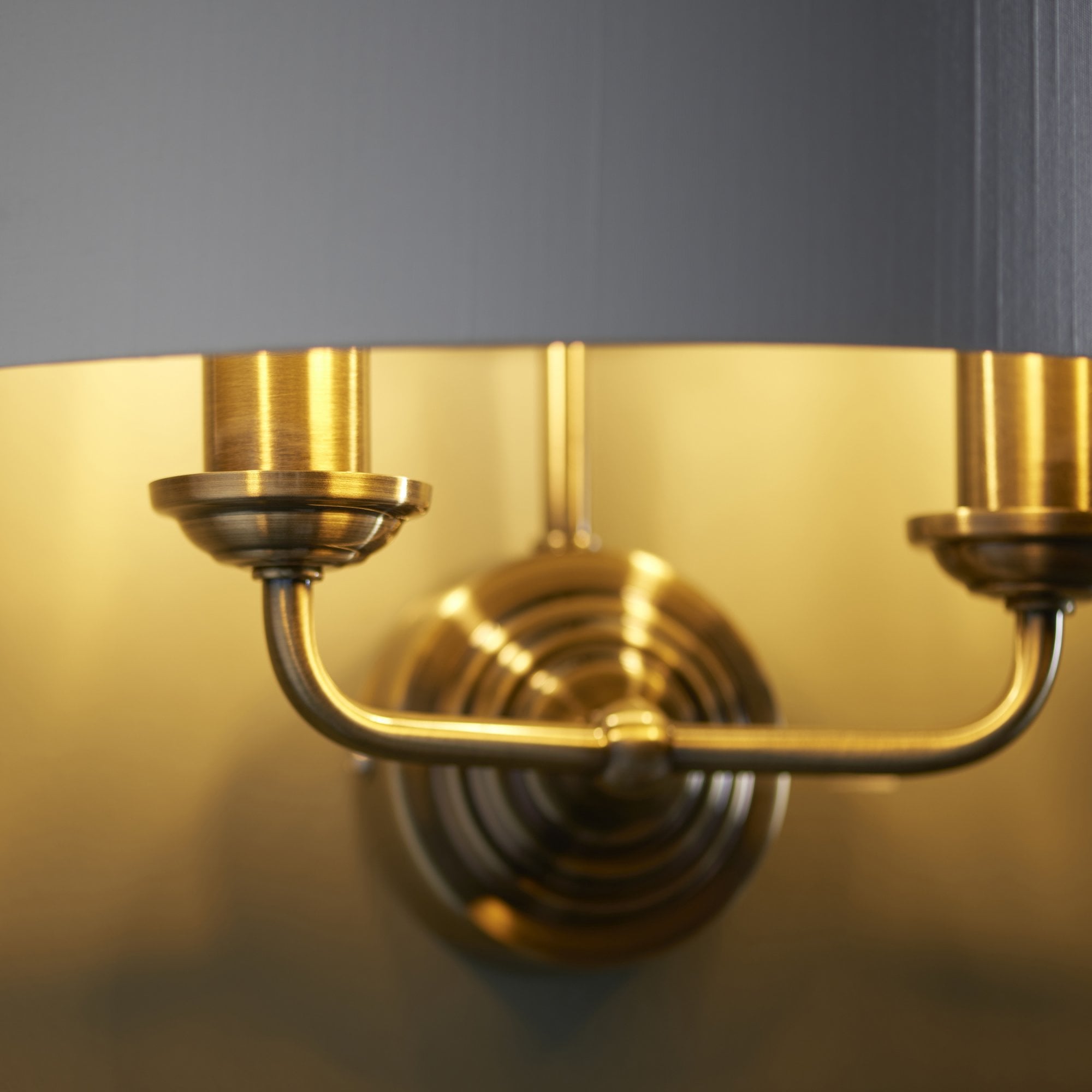 Endon Highclere 2 Light Wall Light - Antique Brass & Vintage White