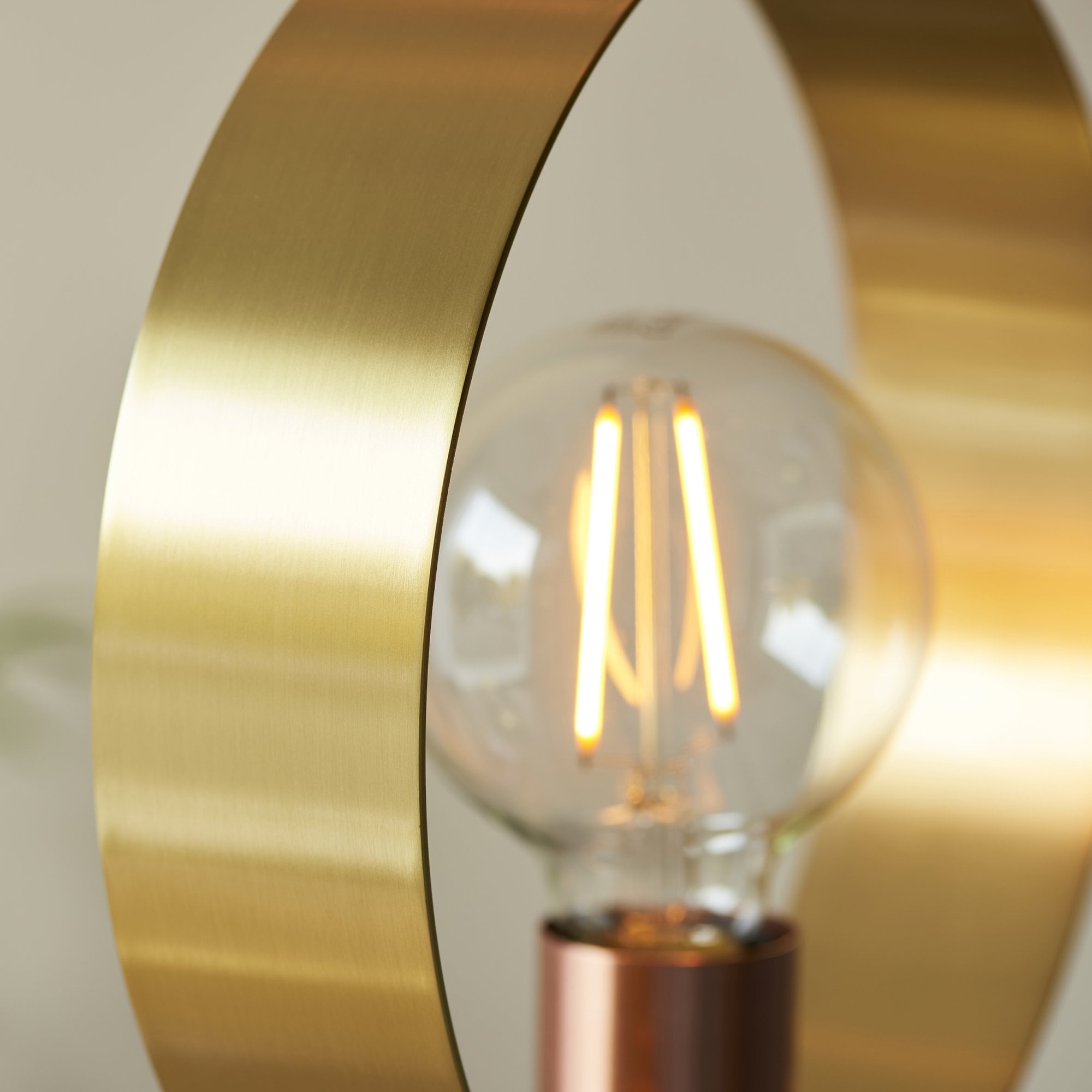 Endon Hoop Single Floor Lamp - Brushed Copper, Nickel & Brass