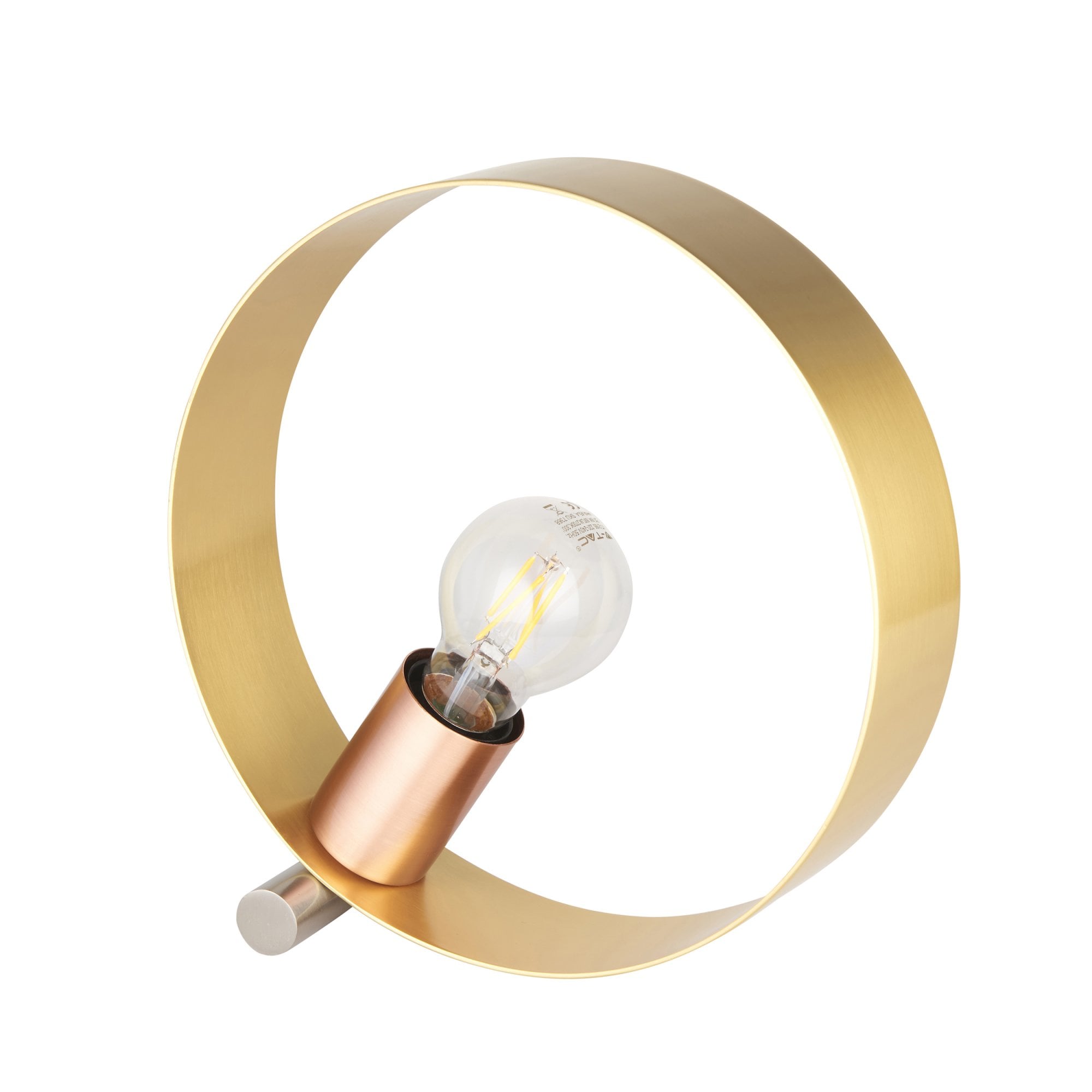 Endon Hoop Single Table Lamp - Brushed Copper, Nickel & Brass