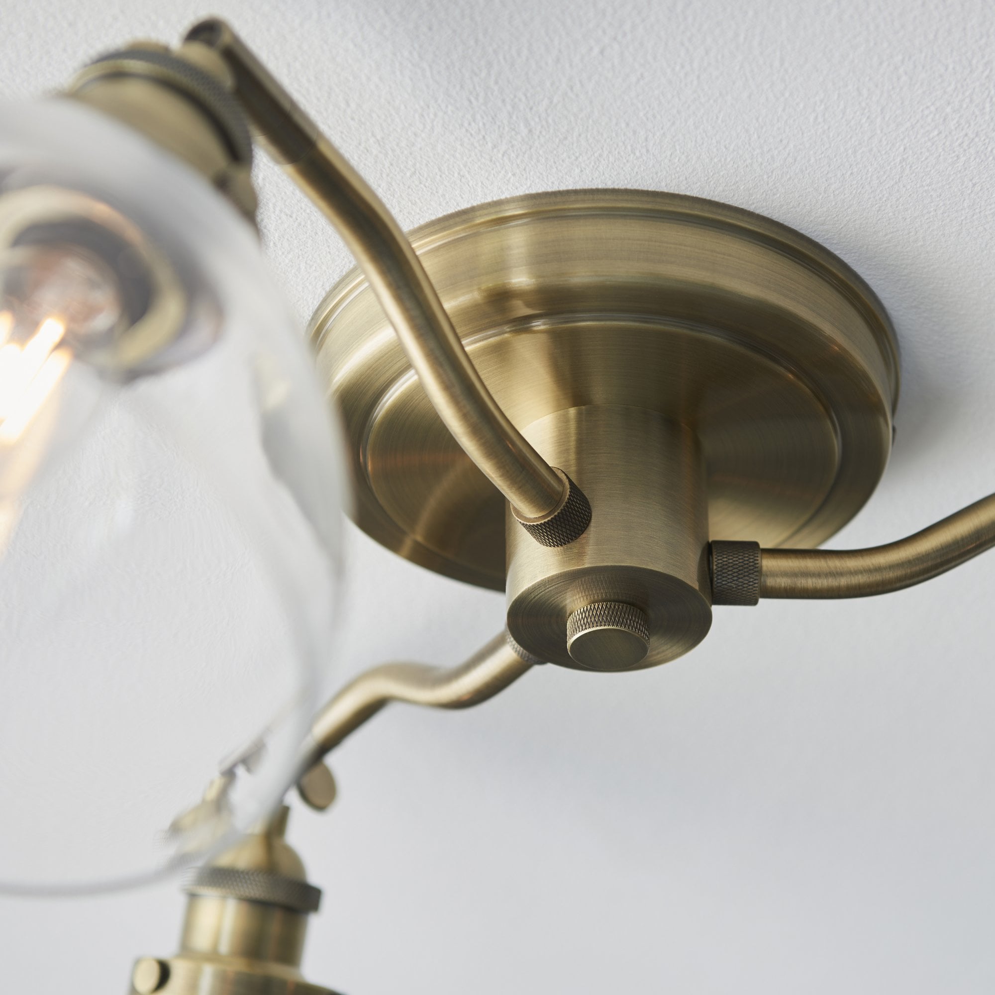 Endon Hansen 3 Light Semi Flush - Antique Brass