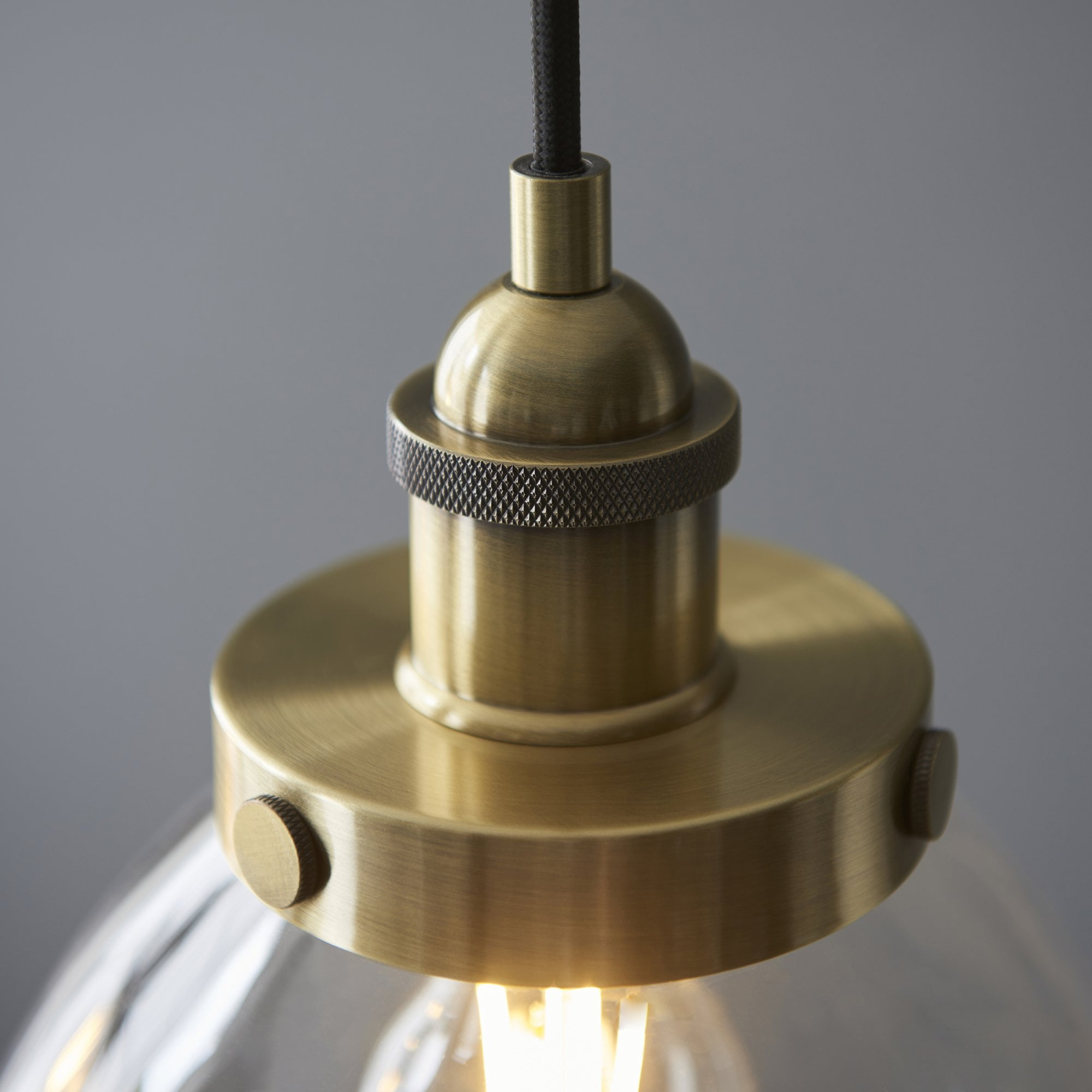 Endon Hansen 3 Light Linear Pendant - Antique Brass