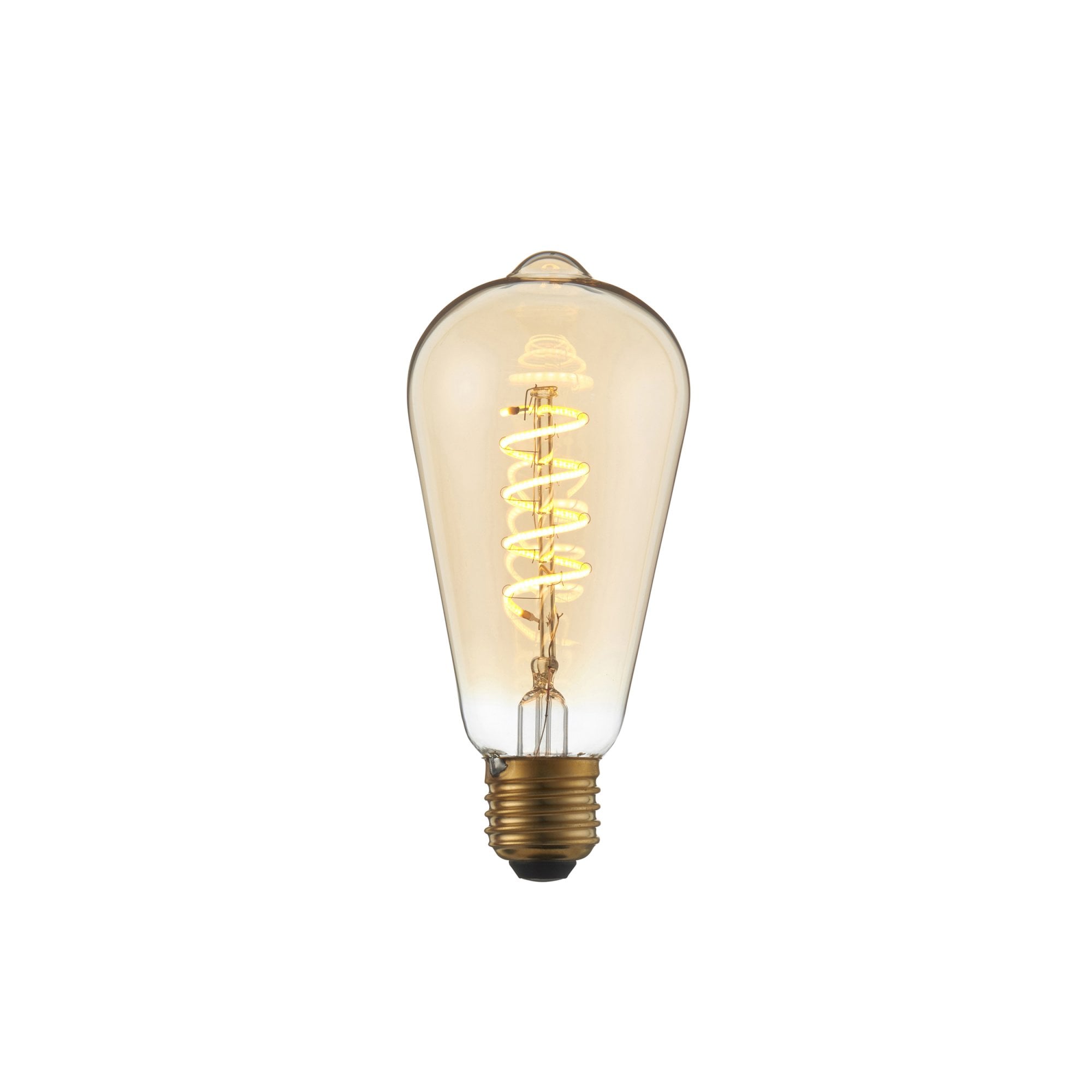 Endon Twist E27 LED 4W Filament Bulb - 2200K - Dimmable - Amber Glass