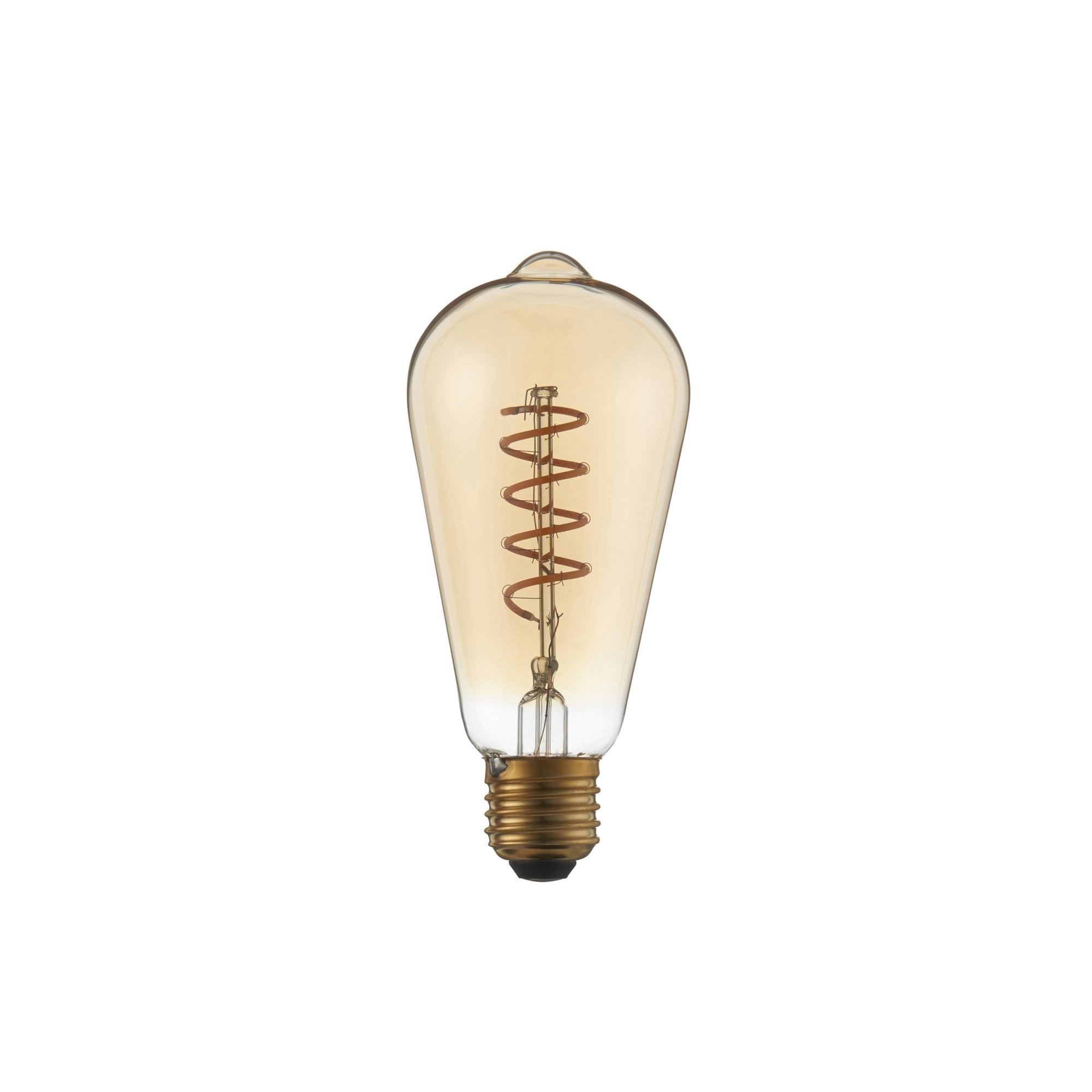Endon Twist E27 LED 4W Filament Bulb - 2200K - Dimmable - Amber Glass