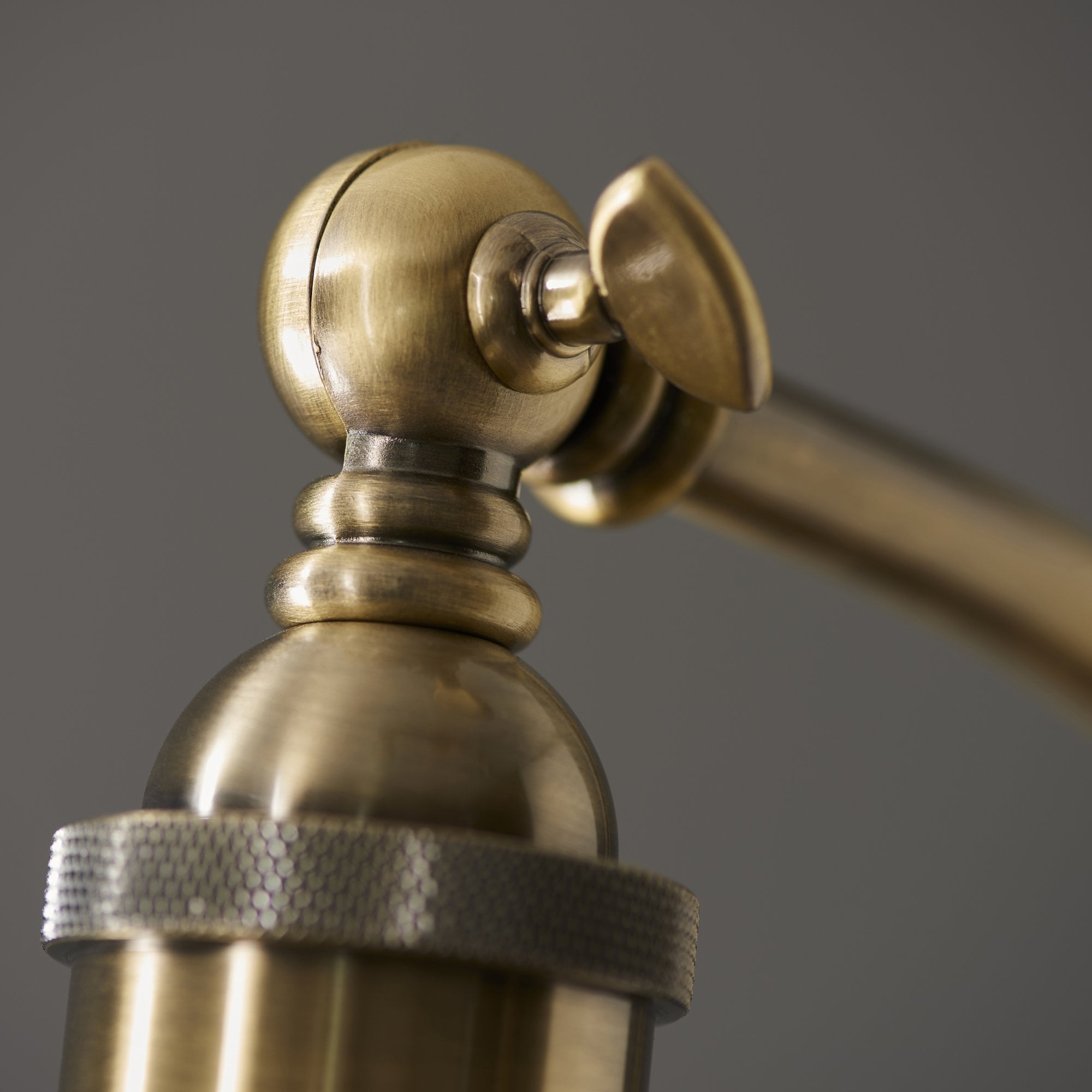 Endon Franklin Task Floor Lamp - Matt Black & Antique Brass