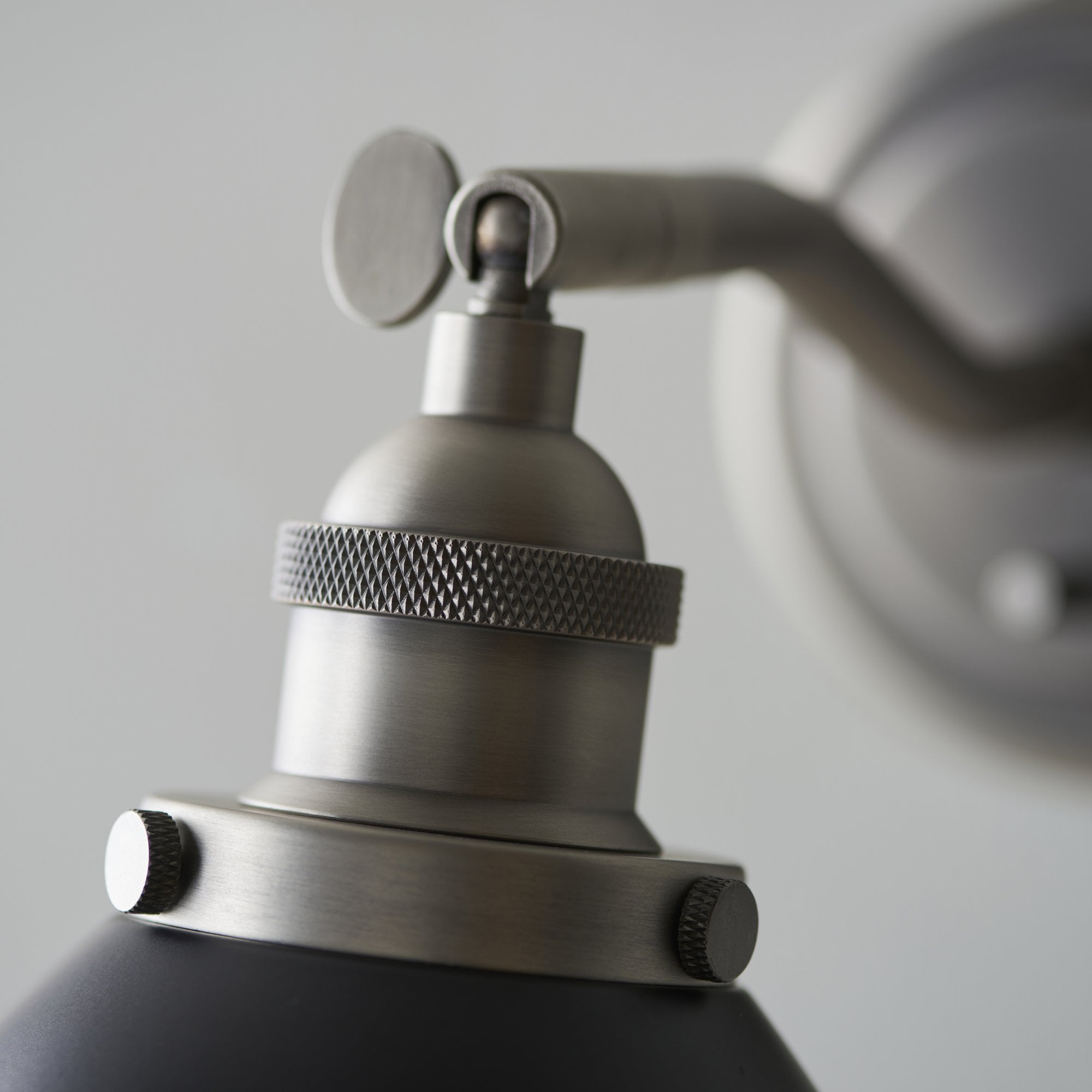 Endon Franklin Single Wall Light - Matt Black & Aged Pewter