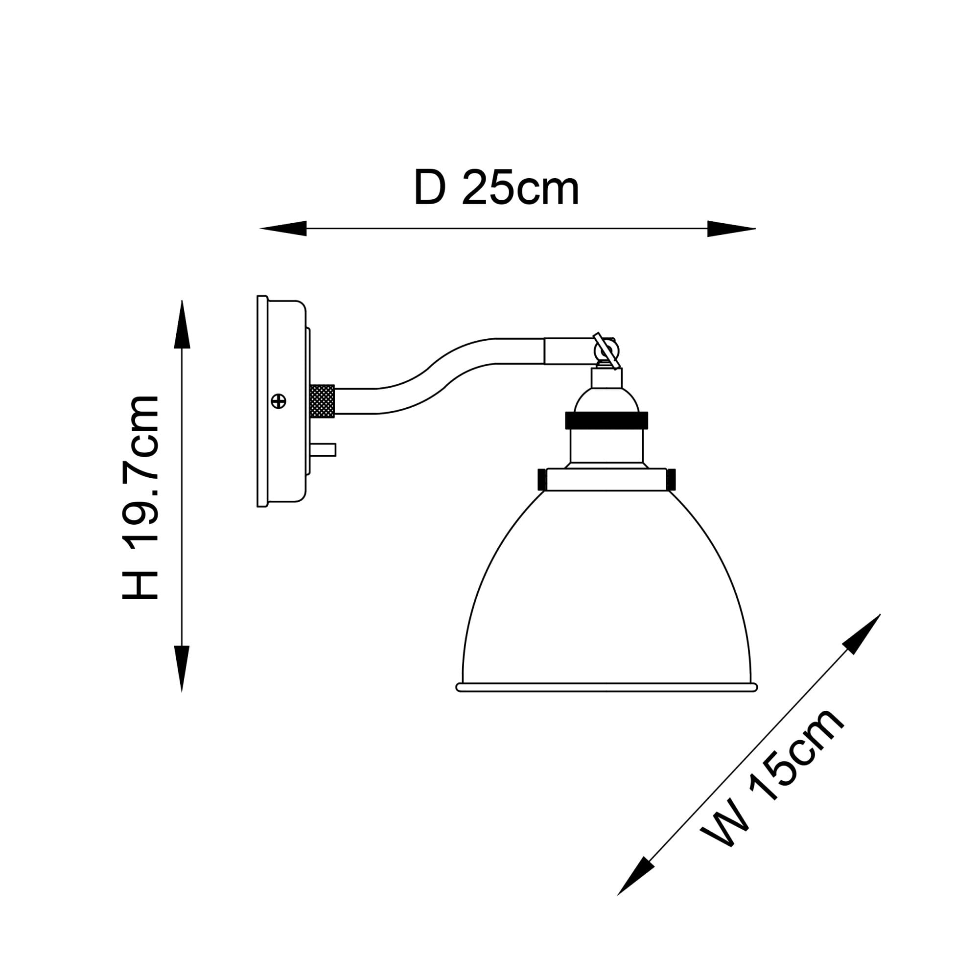 Endon Franklin Single Wall Light - Matt Black & Aged Pewter