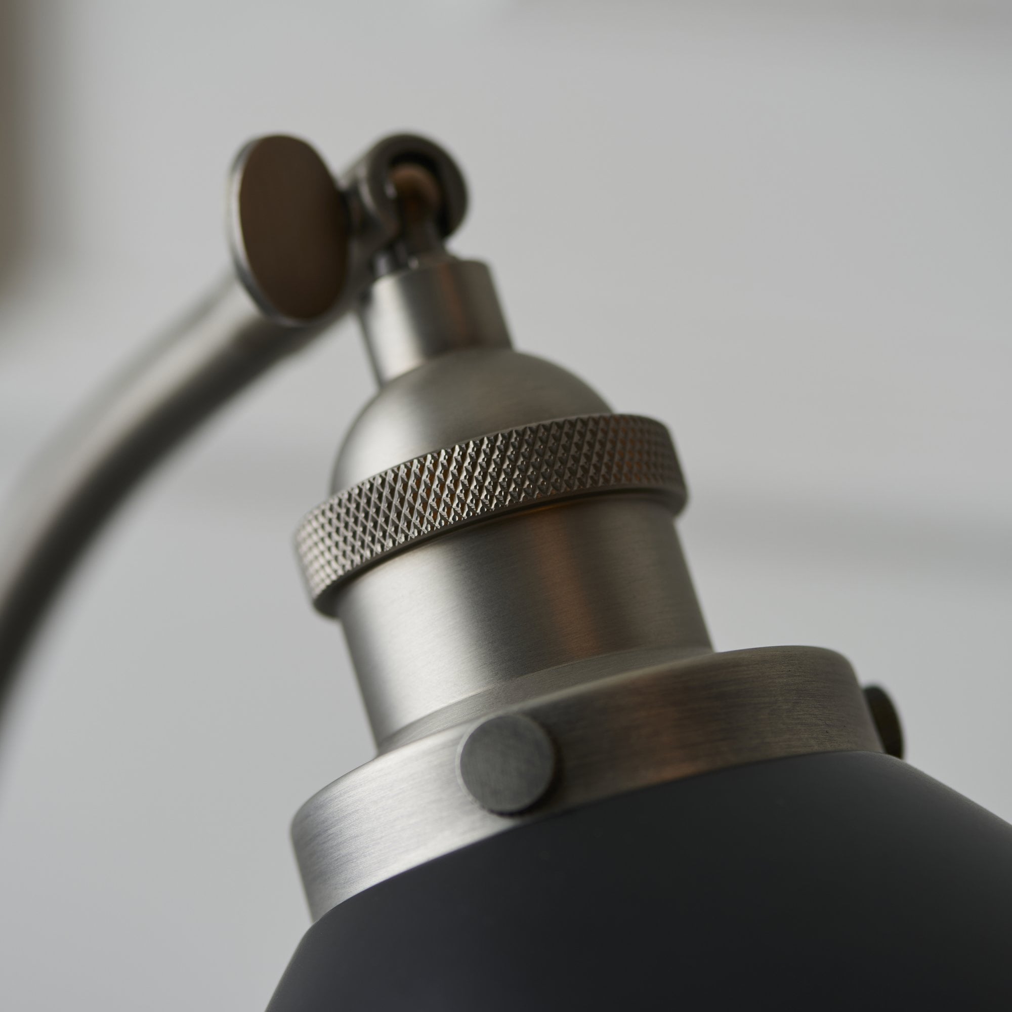 Endon Franklin Task Table Lamp - Matt Black & Aged Pewter