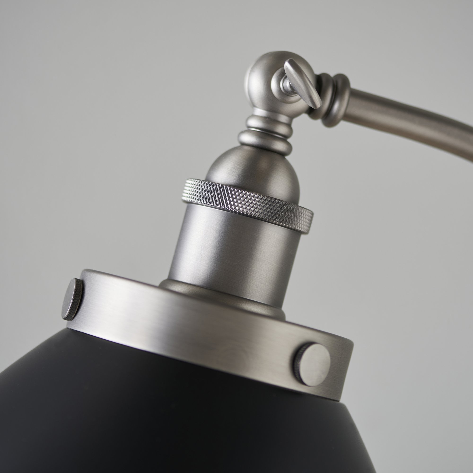 Endon Franklin Task Floor Lamp - Matt Black & Aged Pewter