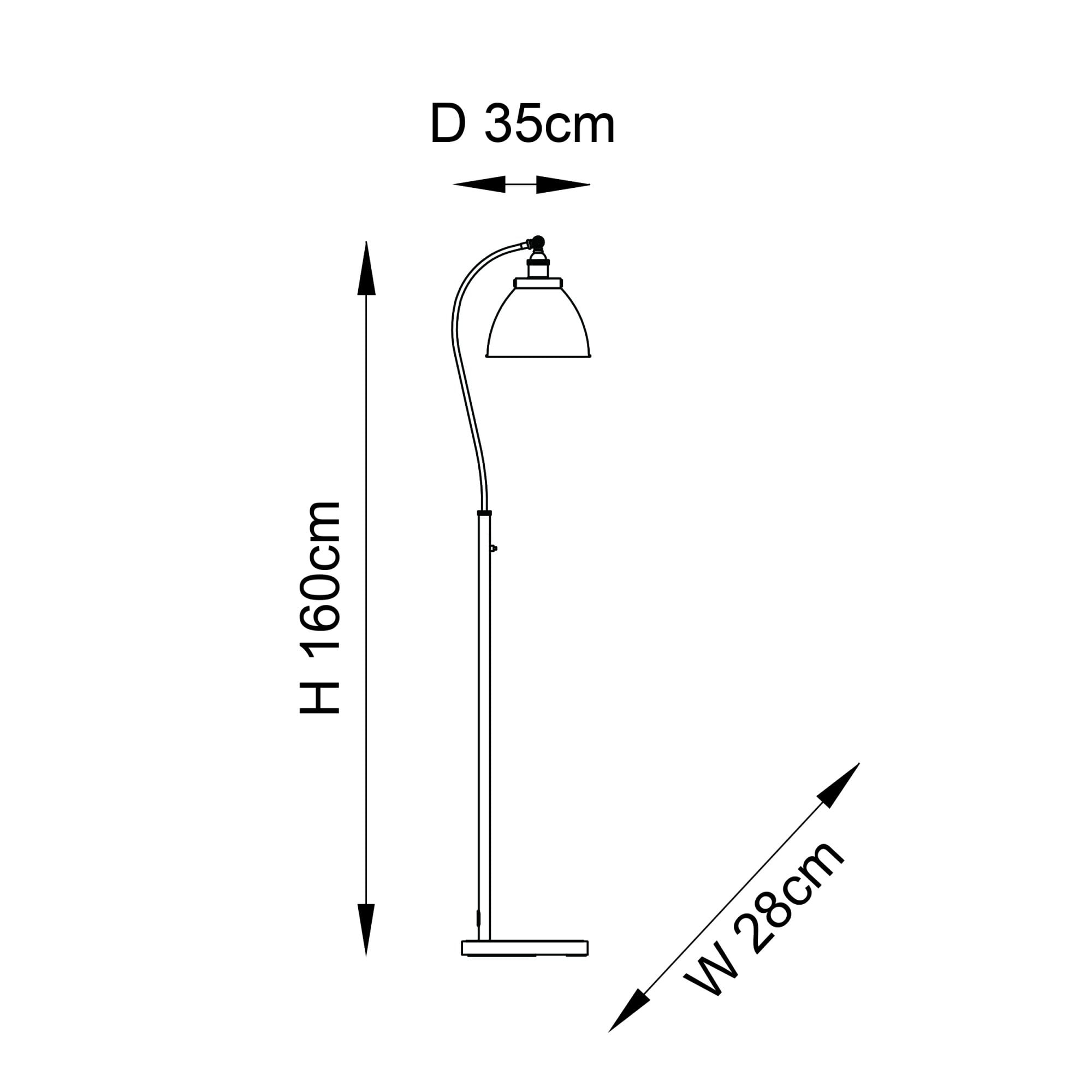 Endon Franklin Task Floor Lamp - Matt Black & Aged Pewter