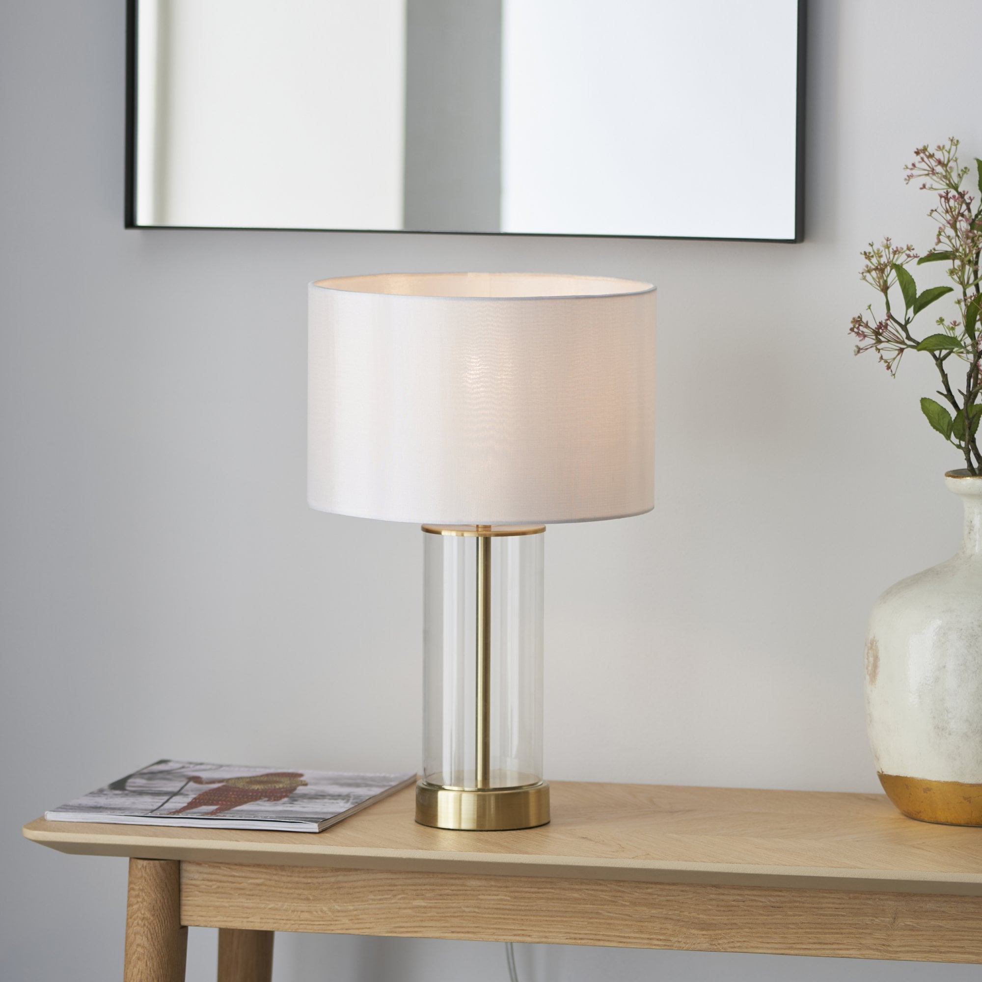 Endon Lessina Small Touch Table Lamp - Vintage White & Gold