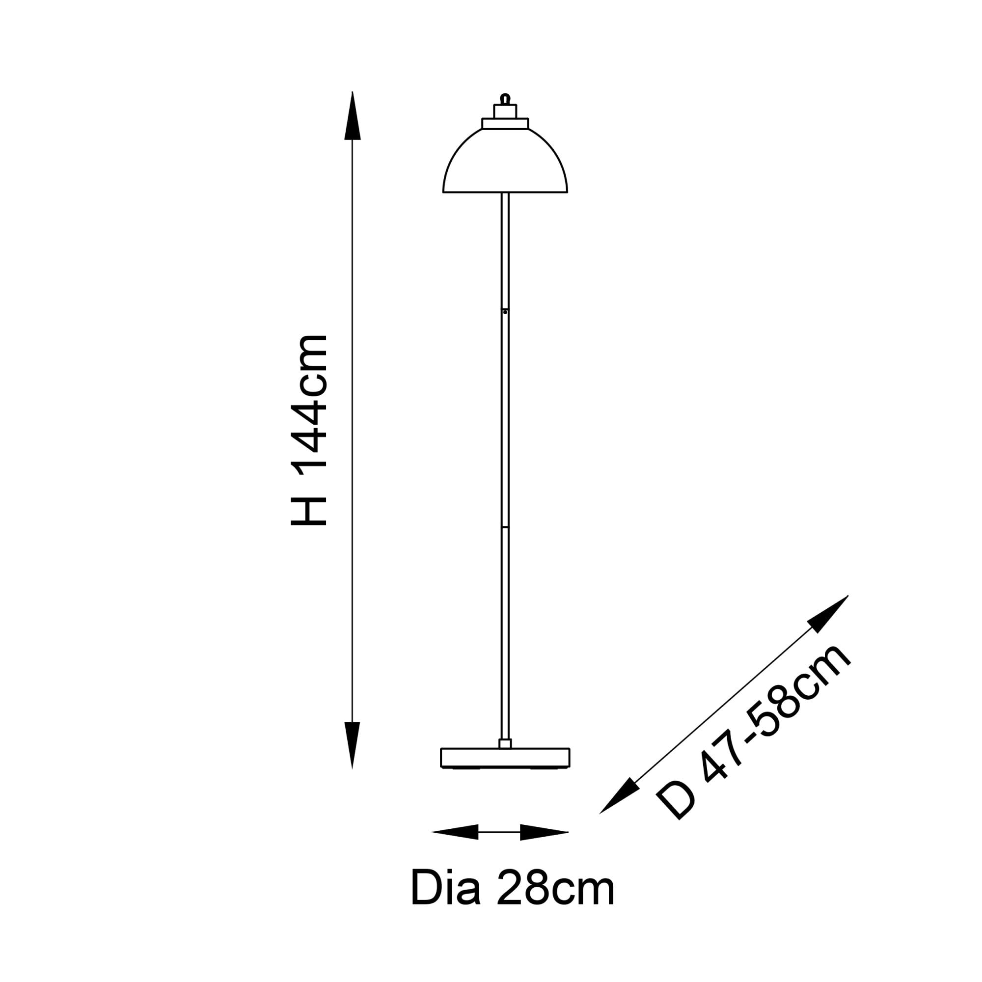 Endon Caspa Task Floor Lamp - Bright Nickel & Smoked Mirror Glass