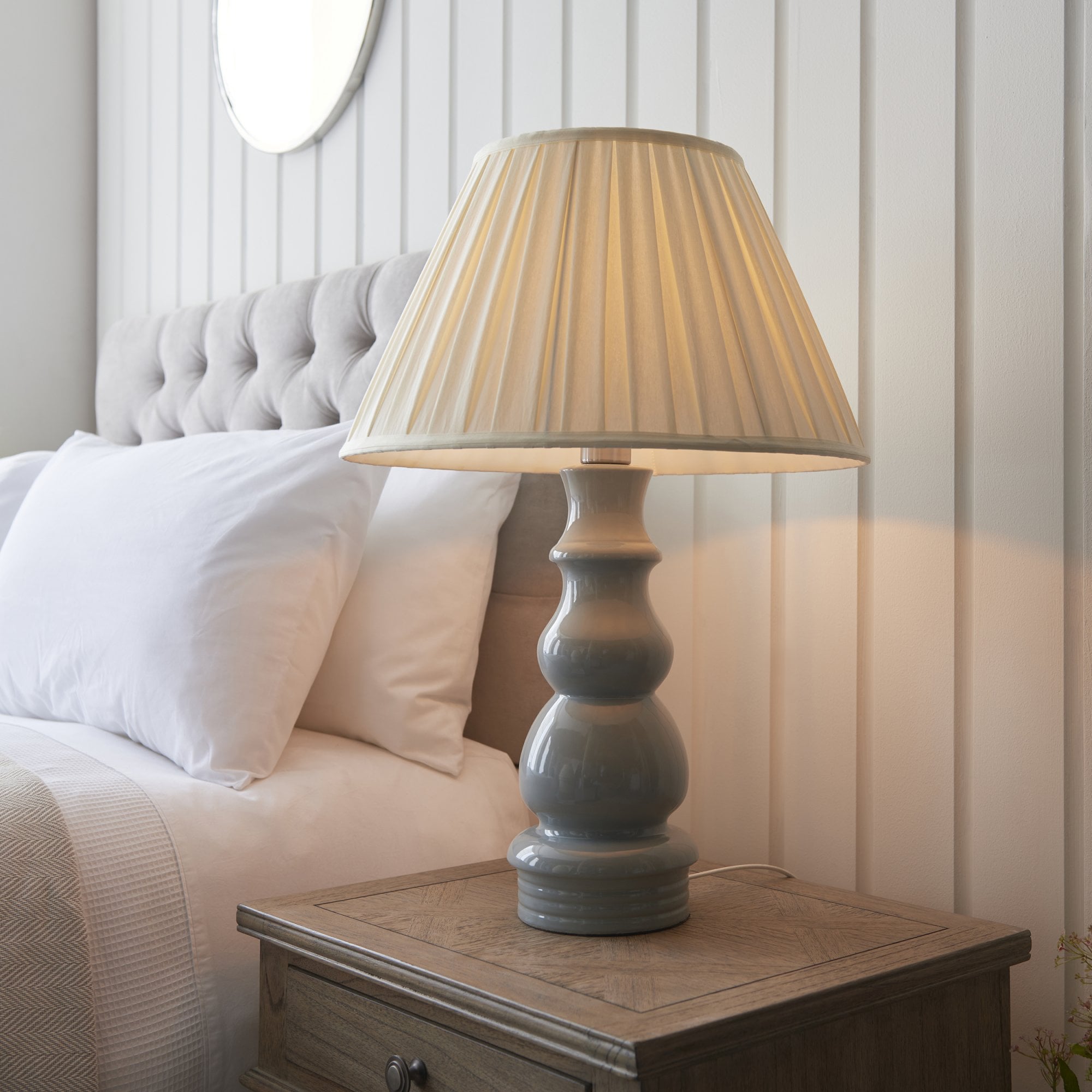 Endon Provence Table Lamp Base - Blue Grey Glaze - Base Only