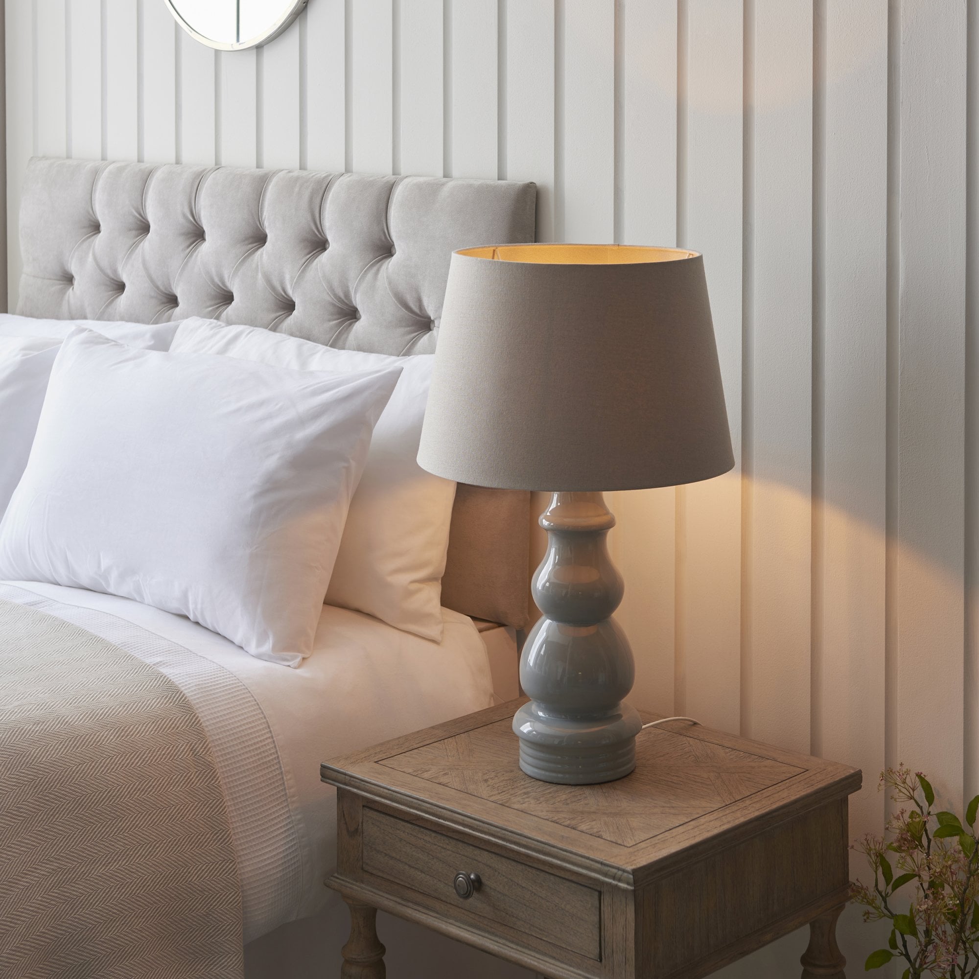 Endon Provence Table Lamp Base - Blue Grey Glaze - Base Only