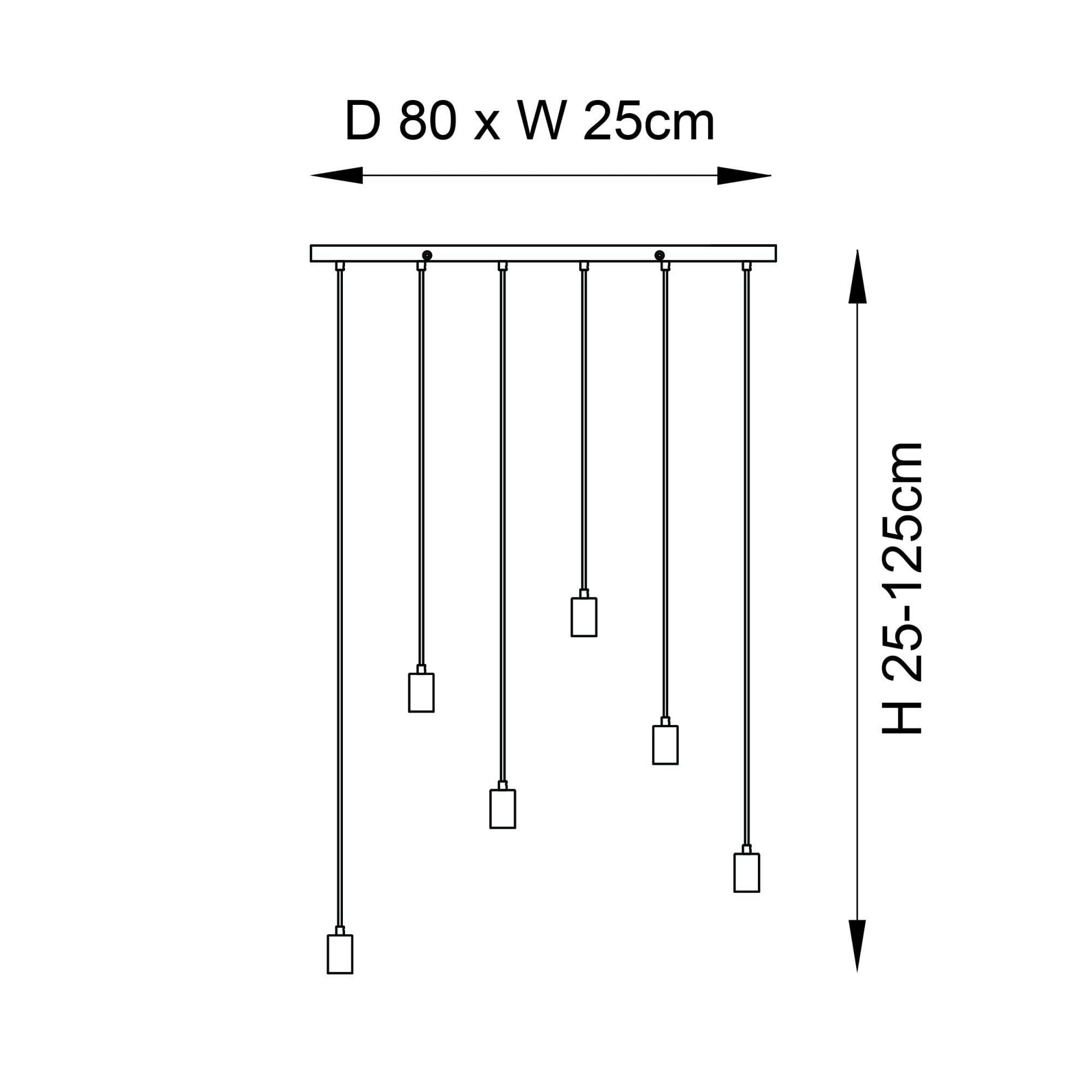 Endon Stellan 6 Light Linear Pendant - Oak Effect