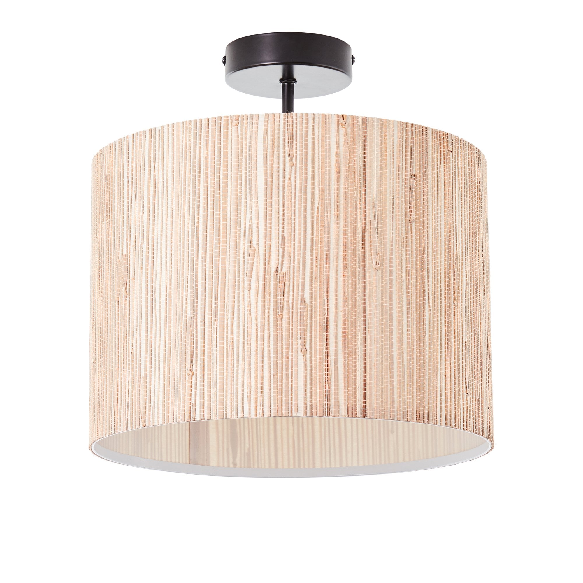 Endon Longshore Single Semi Fush Ceiling Light - Woven Seagrass