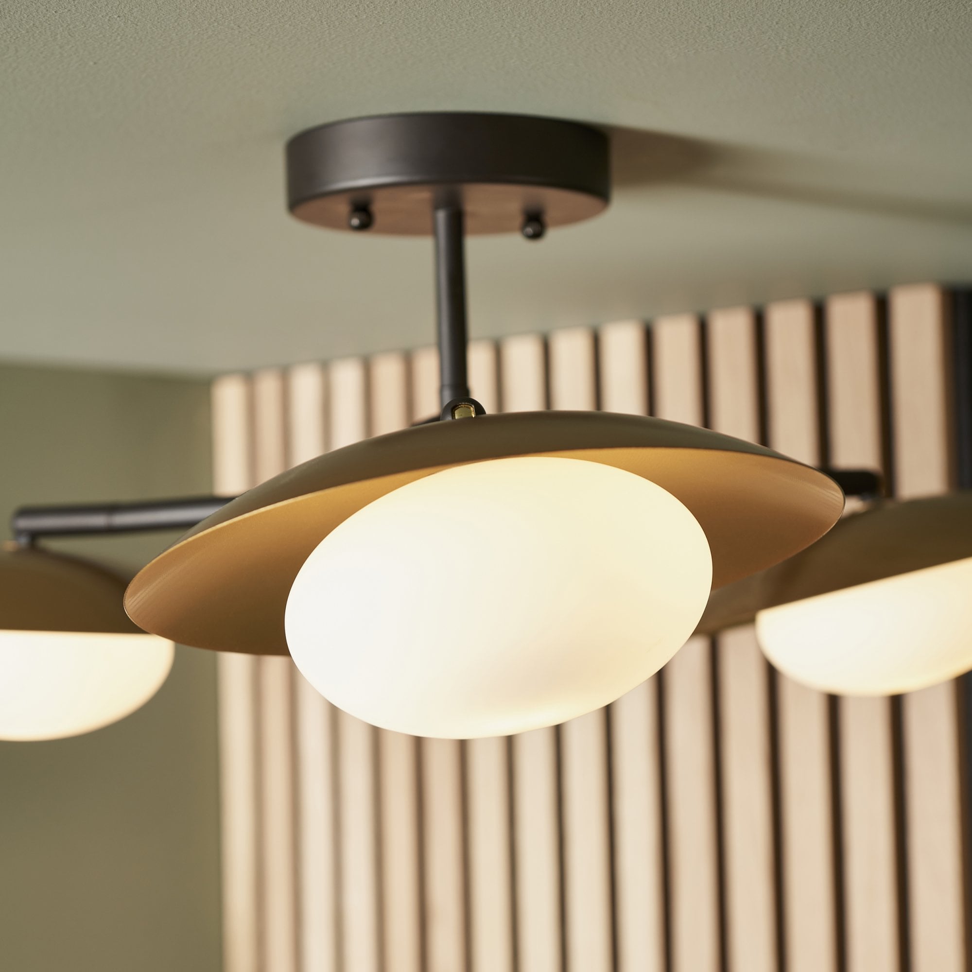 Utopia Planet 3 Light Semi Flush - Gold - 59cm Diameter