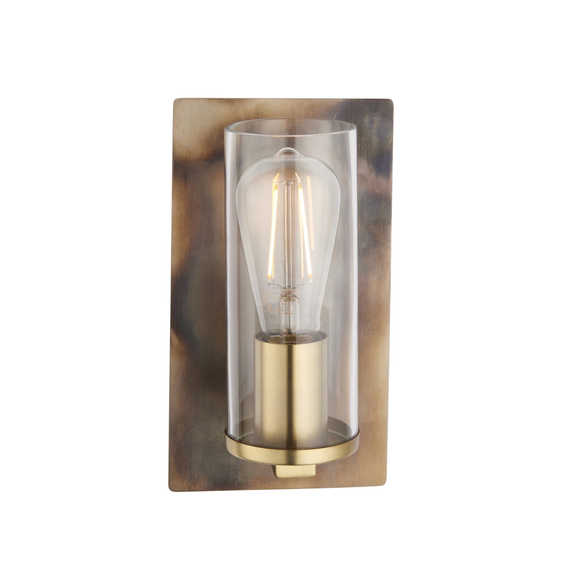 Utopia Swirl Wall Light - Bronze Patina With Clear Glass