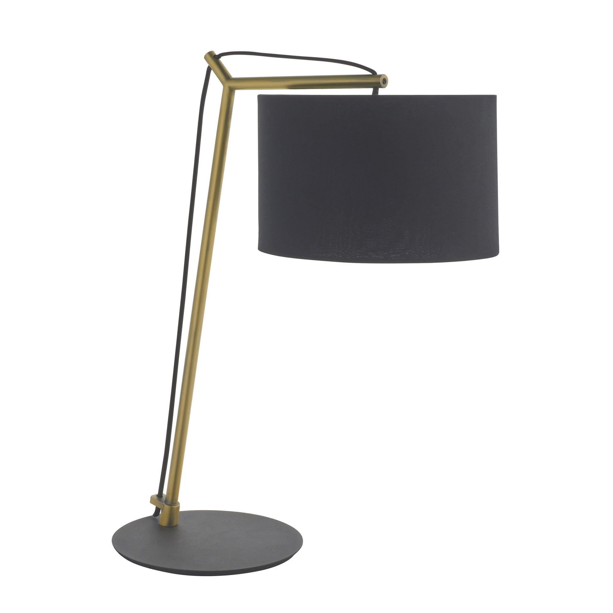 Utopia Point Table Lamp - Matt Brass And Black Shade