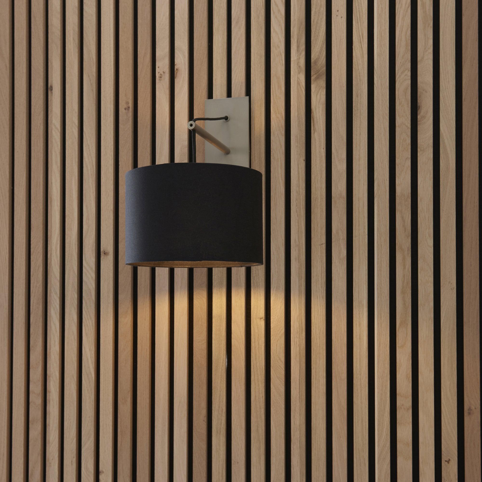 Utopia Point Wall Light - Matt Nickel And Black Shade