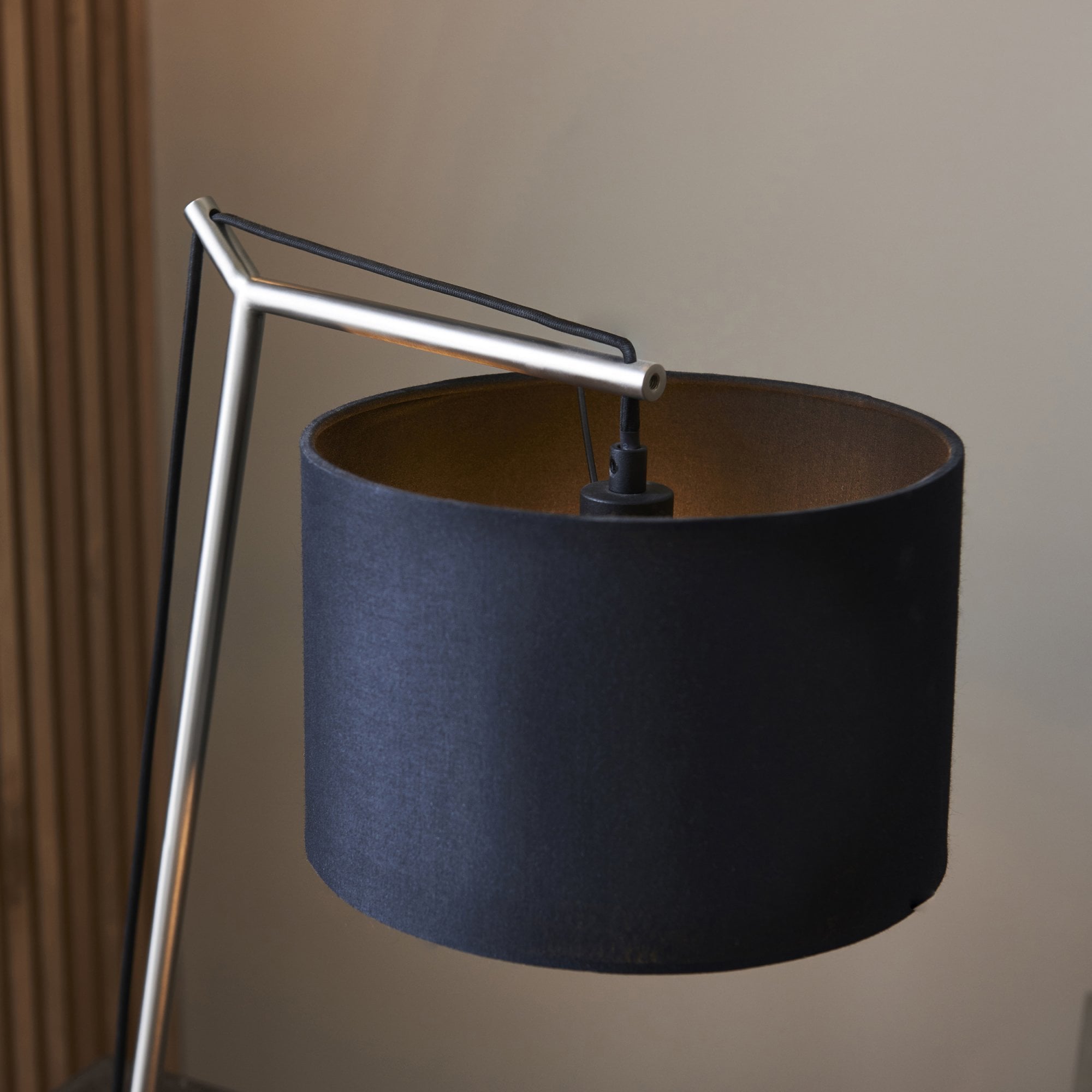 Utopia Point Table Lamp - Matt Nickel And Black Shade