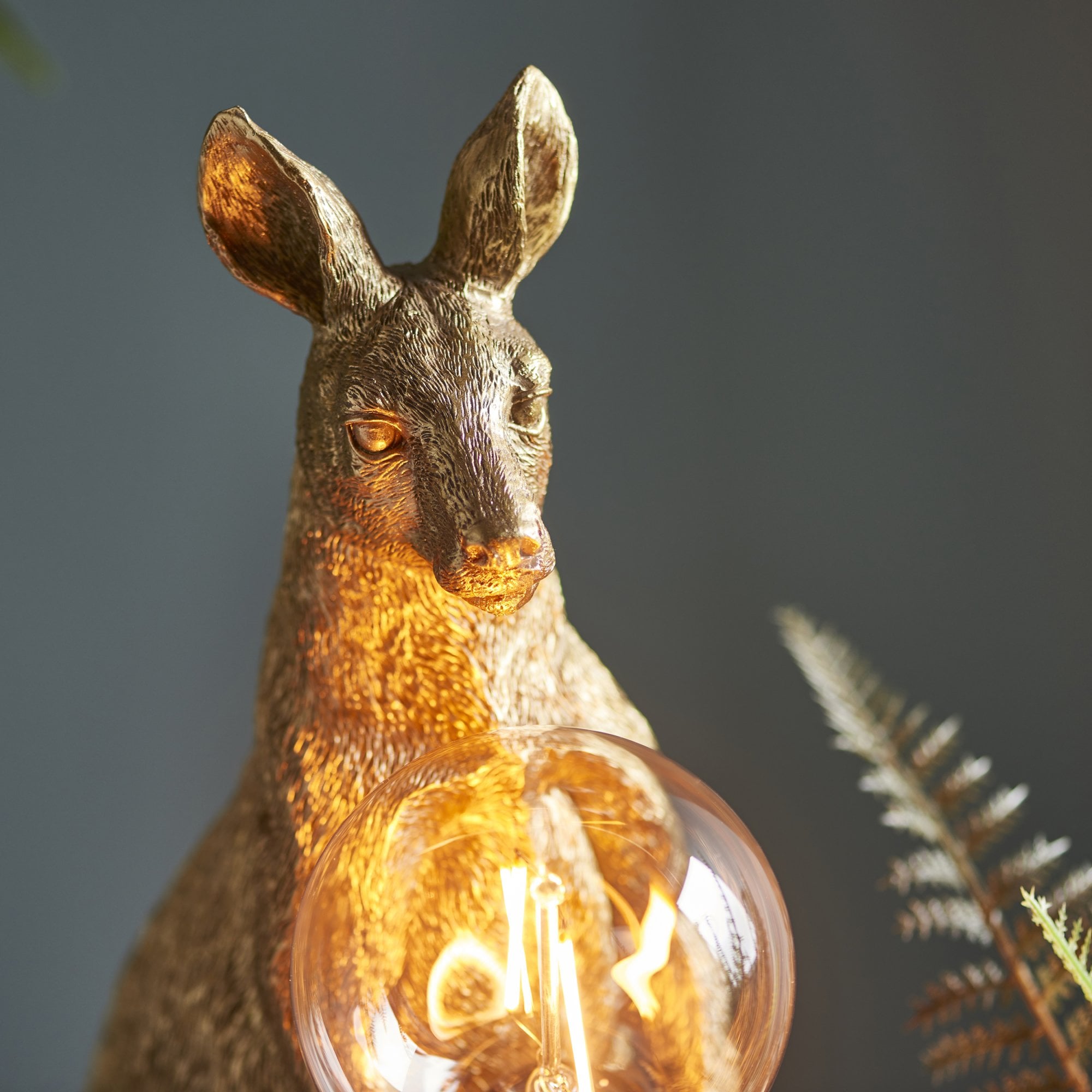 Utopia Skippy The Kangaroo Table Lamp - Vintage Gold