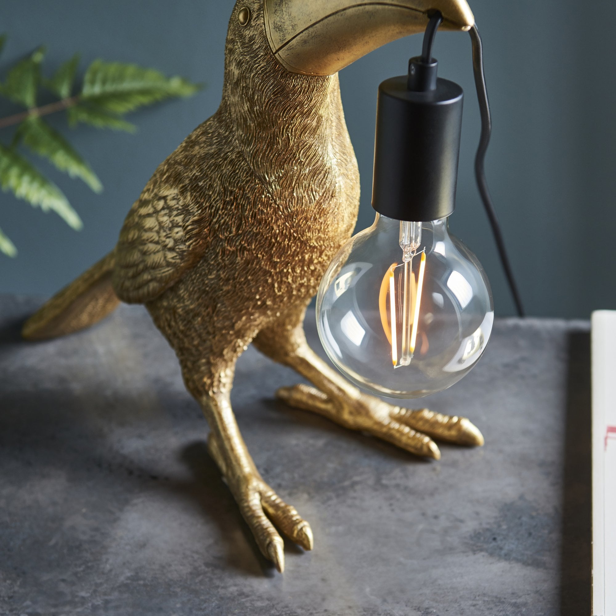 Endon Beaky The Toucan Table Lamp - Vintage Gold