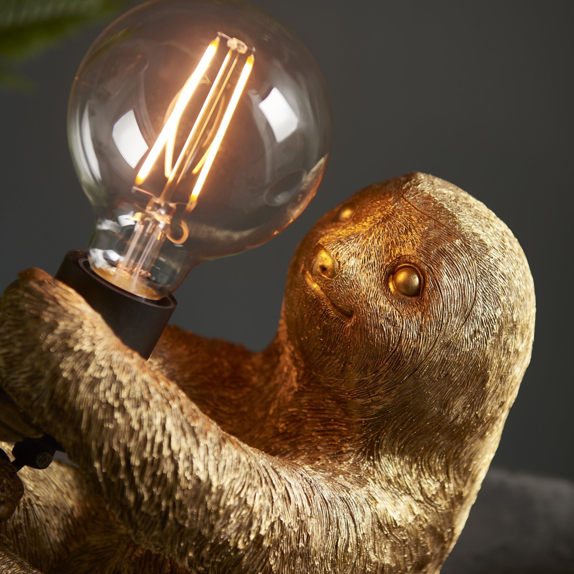 Utopia Sleepy Sloth Table Lamp - Vintage Gold