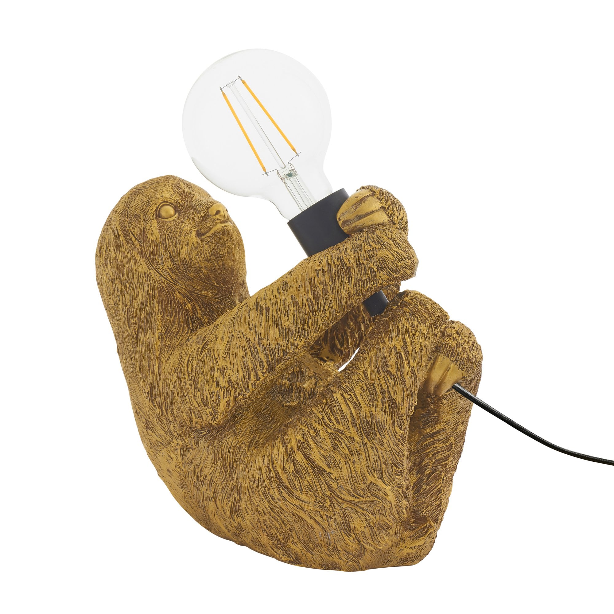 Utopia Sleepy Sloth Table Lamp - Vintage Gold