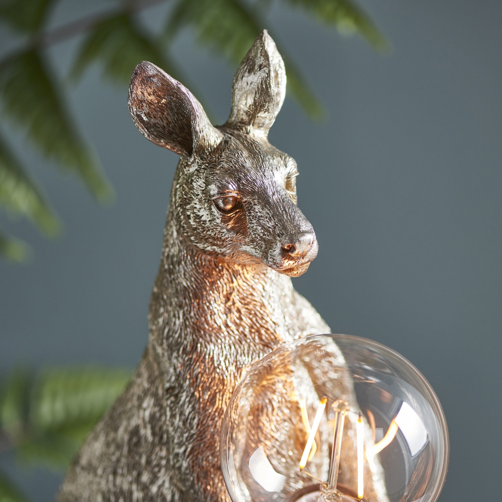 Utopia Skippy The Kangaroo Table Lamp - Vintage Silver
