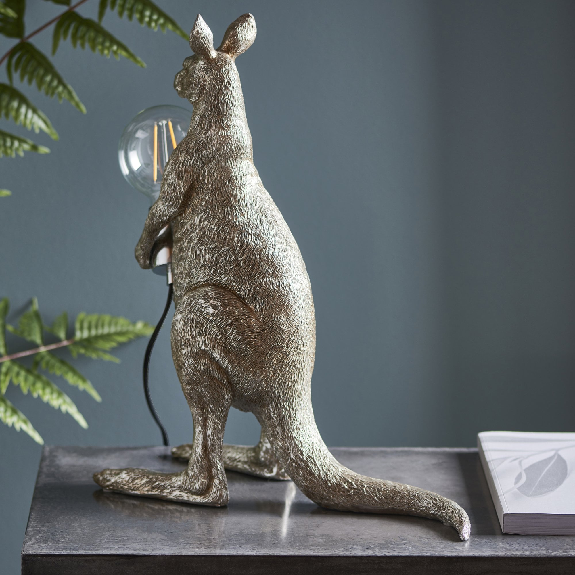 Utopia Skippy The Kangaroo Table Lamp - Vintage Silver