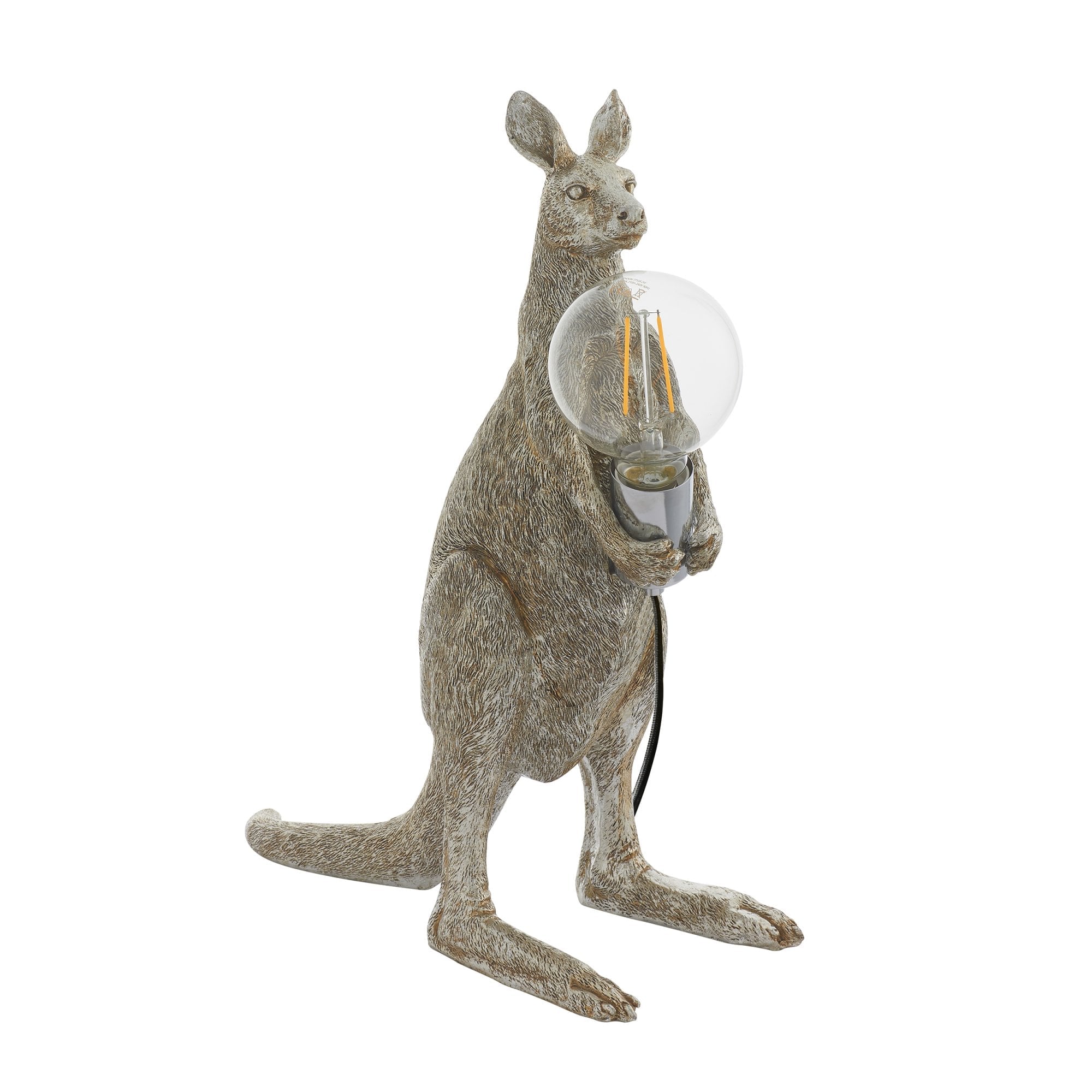 Utopia Skippy The Kangaroo Table Lamp - Vintage Silver