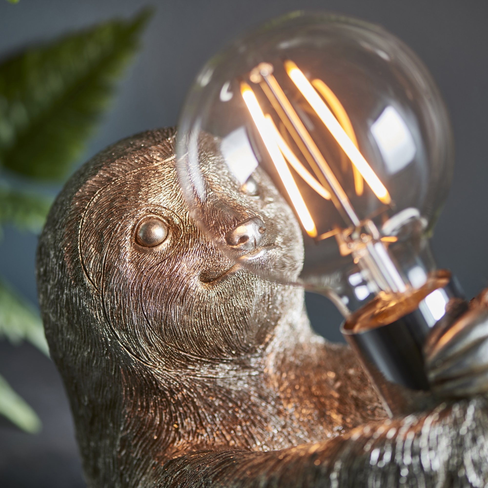 Utopia Sleepy Sloth Table Lamp - Vintage Silver